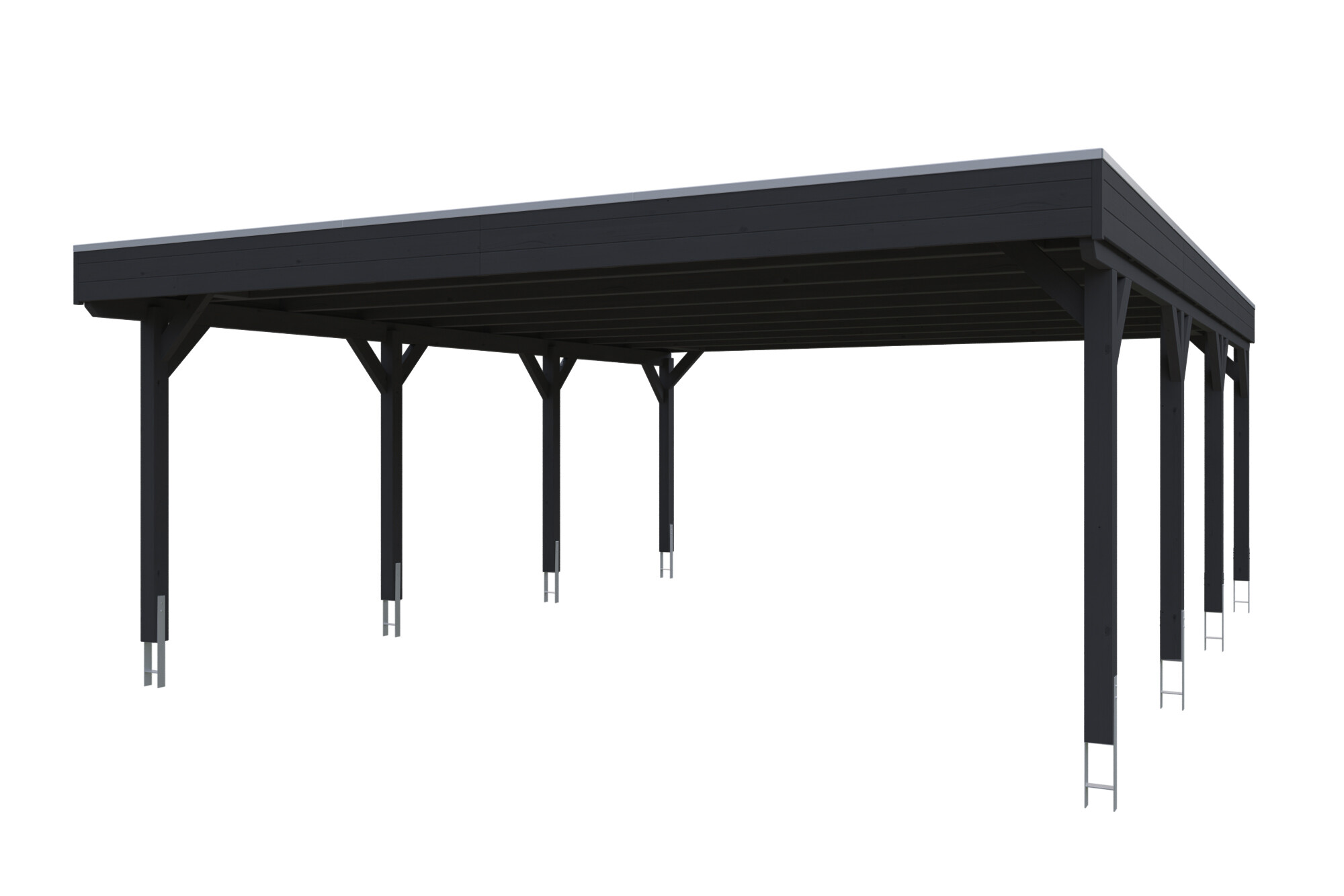 Carport Grunewald 622 x 796 cm mit EPDM-Dach, anthrazit