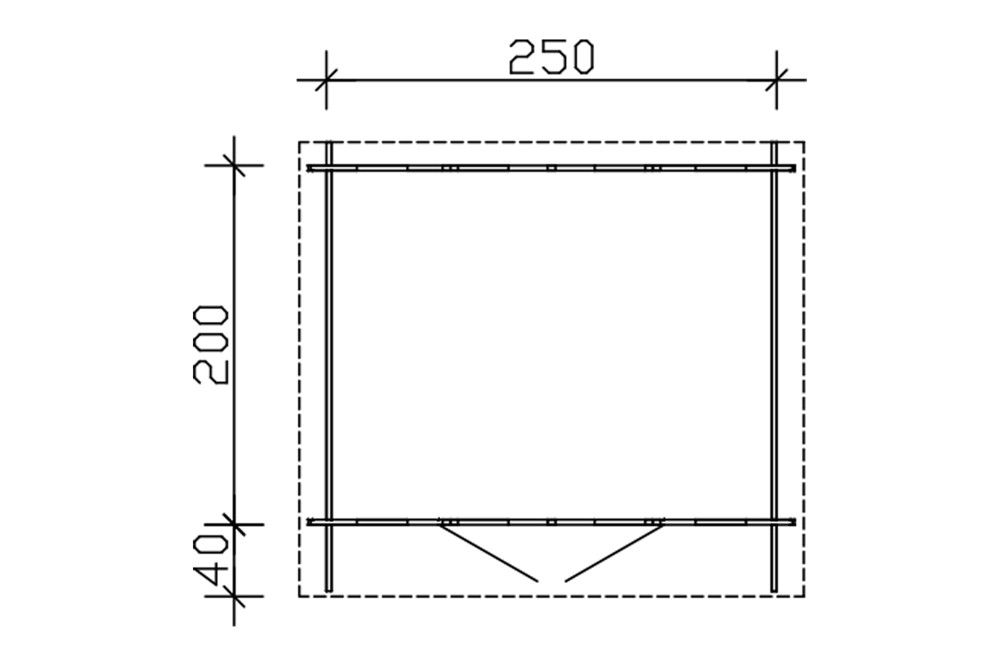 Tuinhuis Palma 1, 28mm 250 x 200 cm, onbehandeld