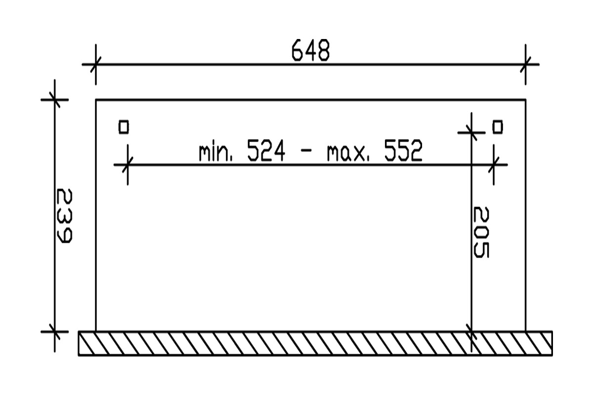 Pergola adossée VERONA 648x239cm, bois lamellé-collé, traitement coloré anthracite