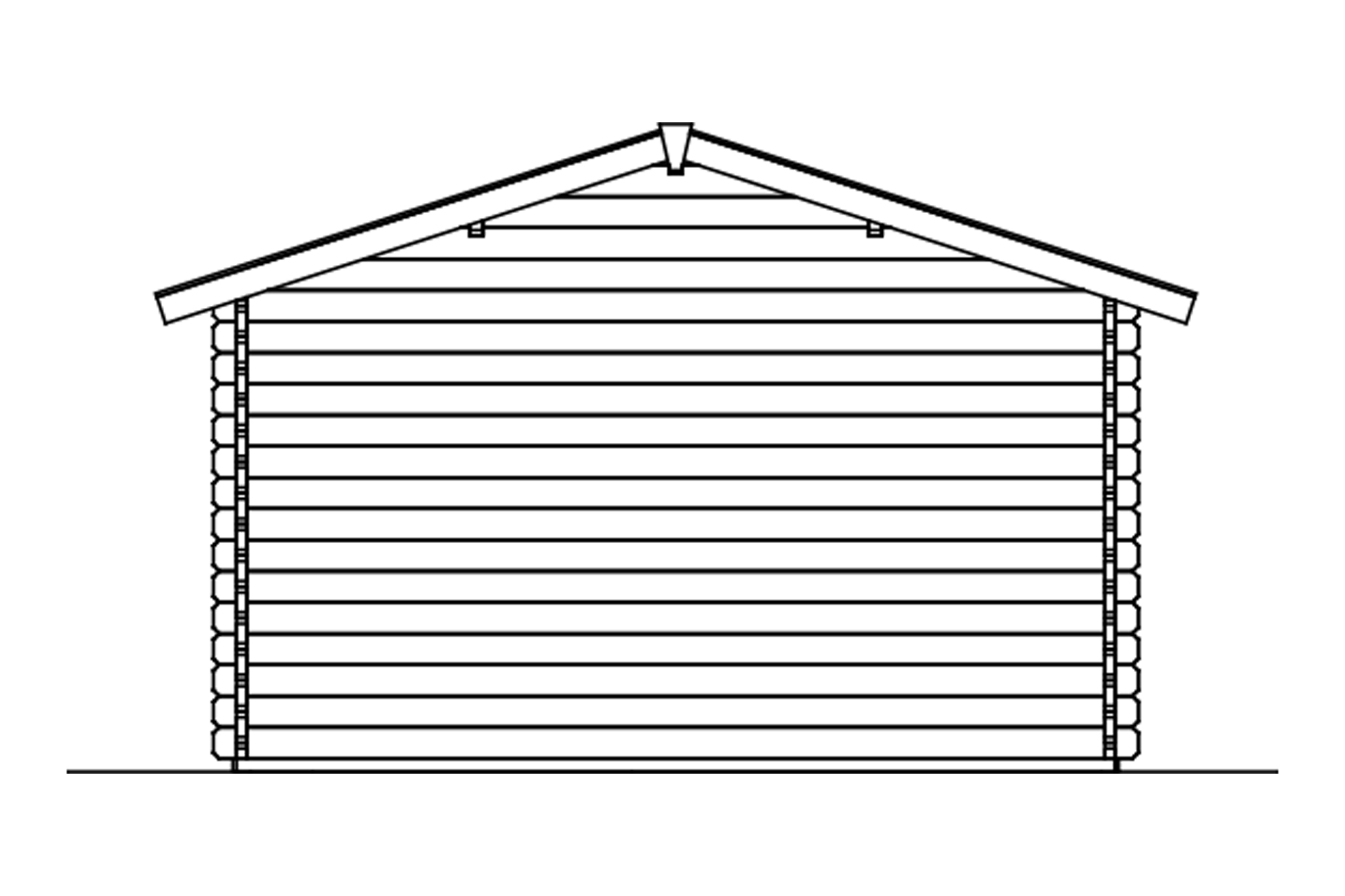 Gartenhaus Holmestrand, 380 x 610 cm, natur