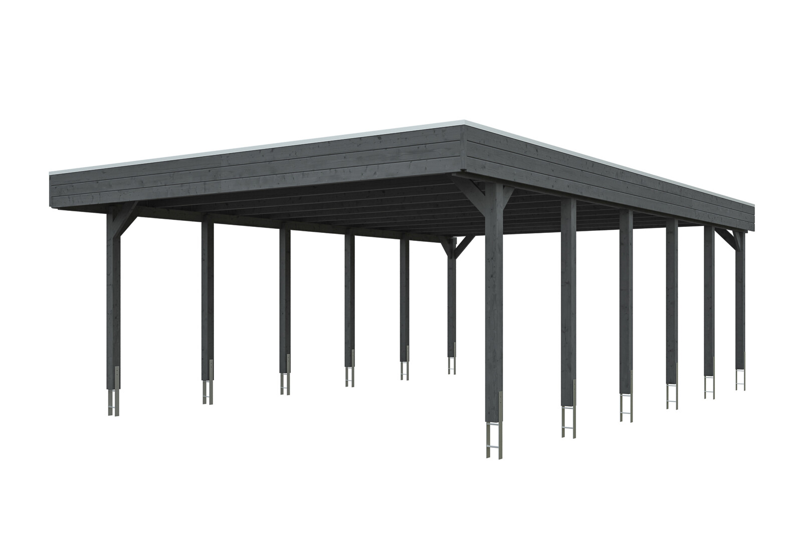 Carport Friesland 557 x 860 cm mit Aluminiumdach, schiefergrau