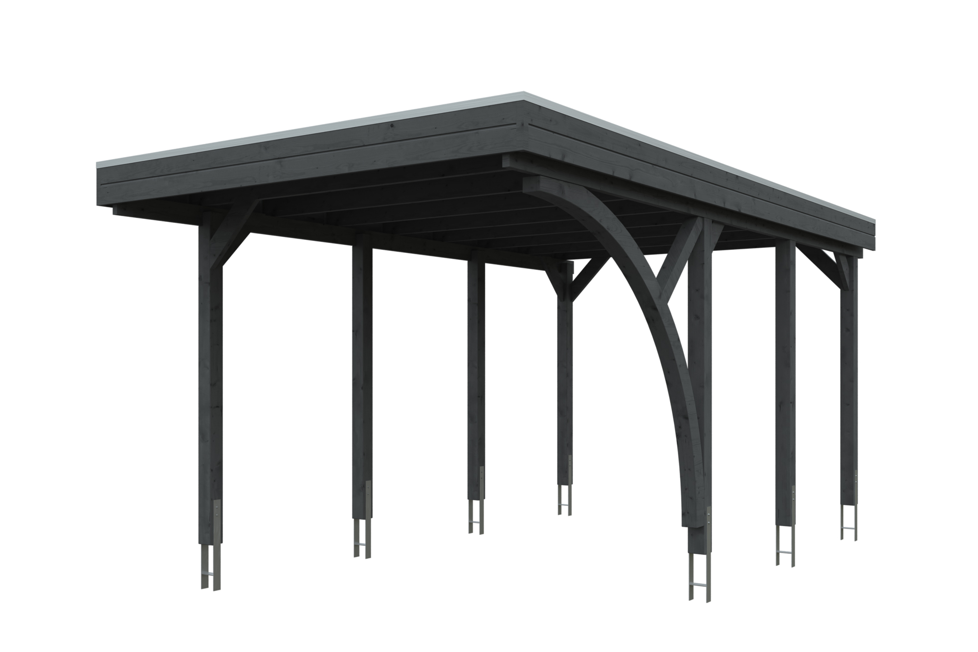 Produktbild: Carport Friesland 314 x 555 cm mit 1 Einfahrtsbogen_farblich behandelt in schiefergrau