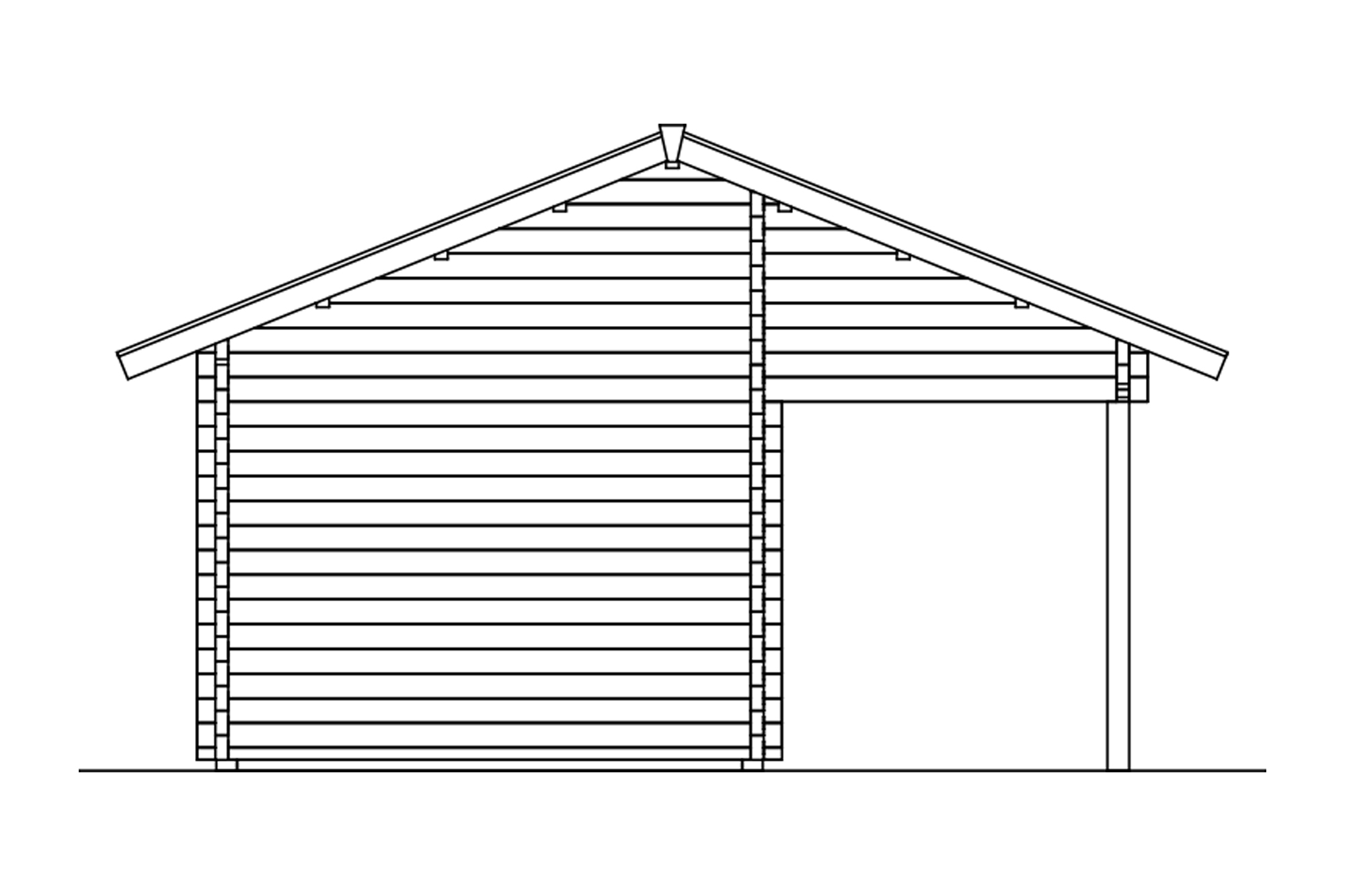 Tuinhuis Calgary, 70plus 380 x 300 cm, basishuis met 2e laag dakbeschot, onbehandeld