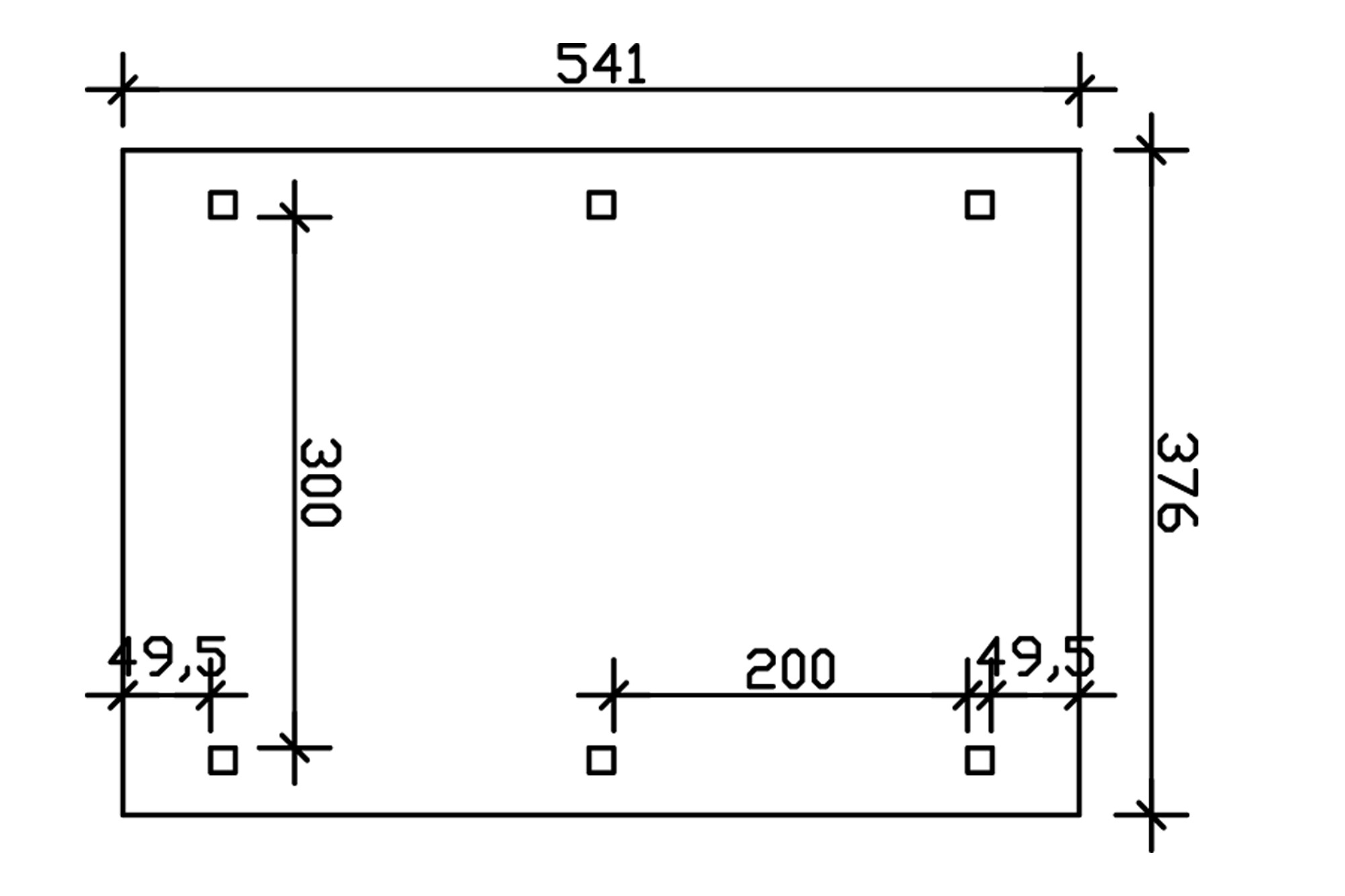 Carport FRANKEN 376x541cm, bois lamellé-collé, traitement coloré noyer