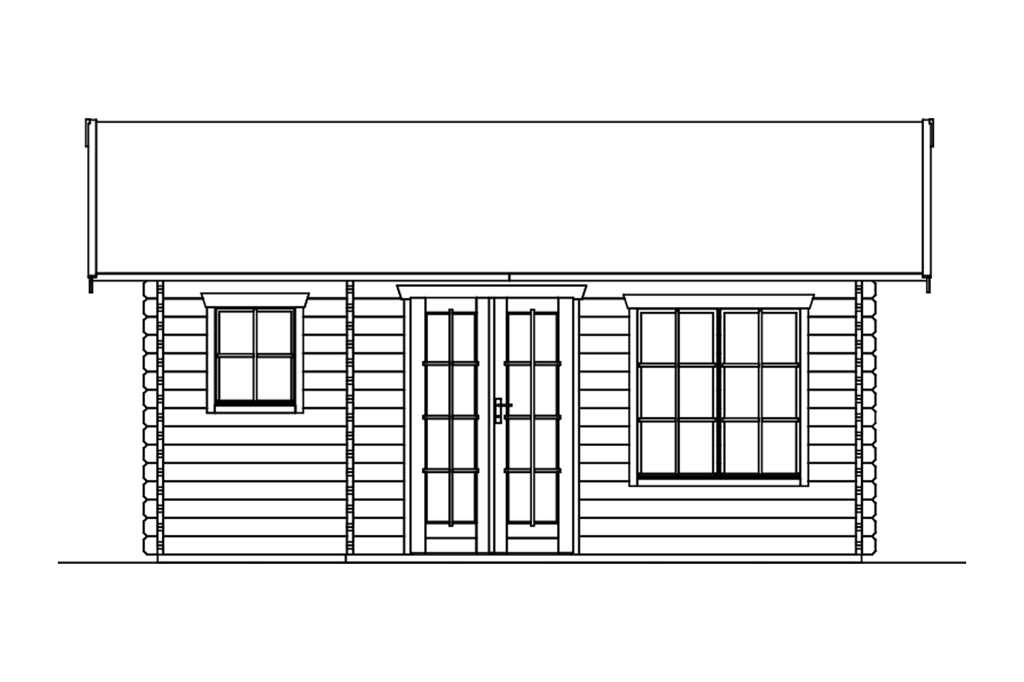 Abri de jardin ESBJERG 1, 380x520cm, 45mm, non traité