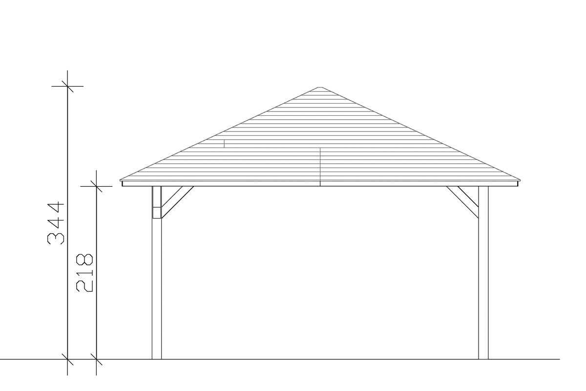 Grafik (Vorderansicht): Pavillon Cannes 504 x 504 cm