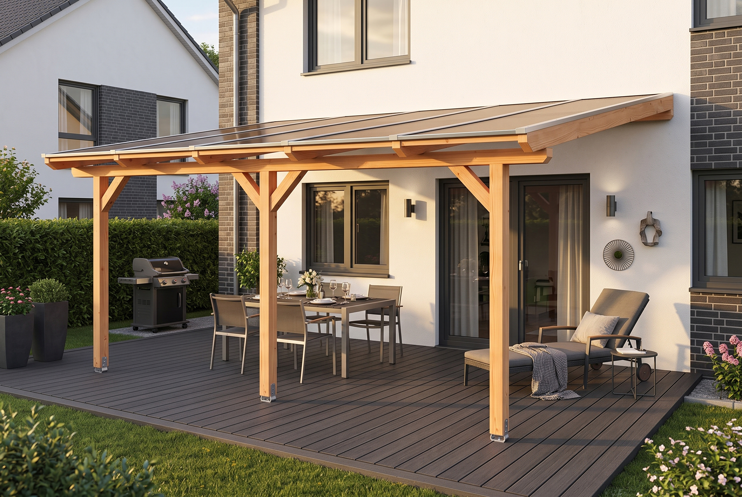 Rimola terrace roof, 541 x 300 cm, douglas fir, natural
