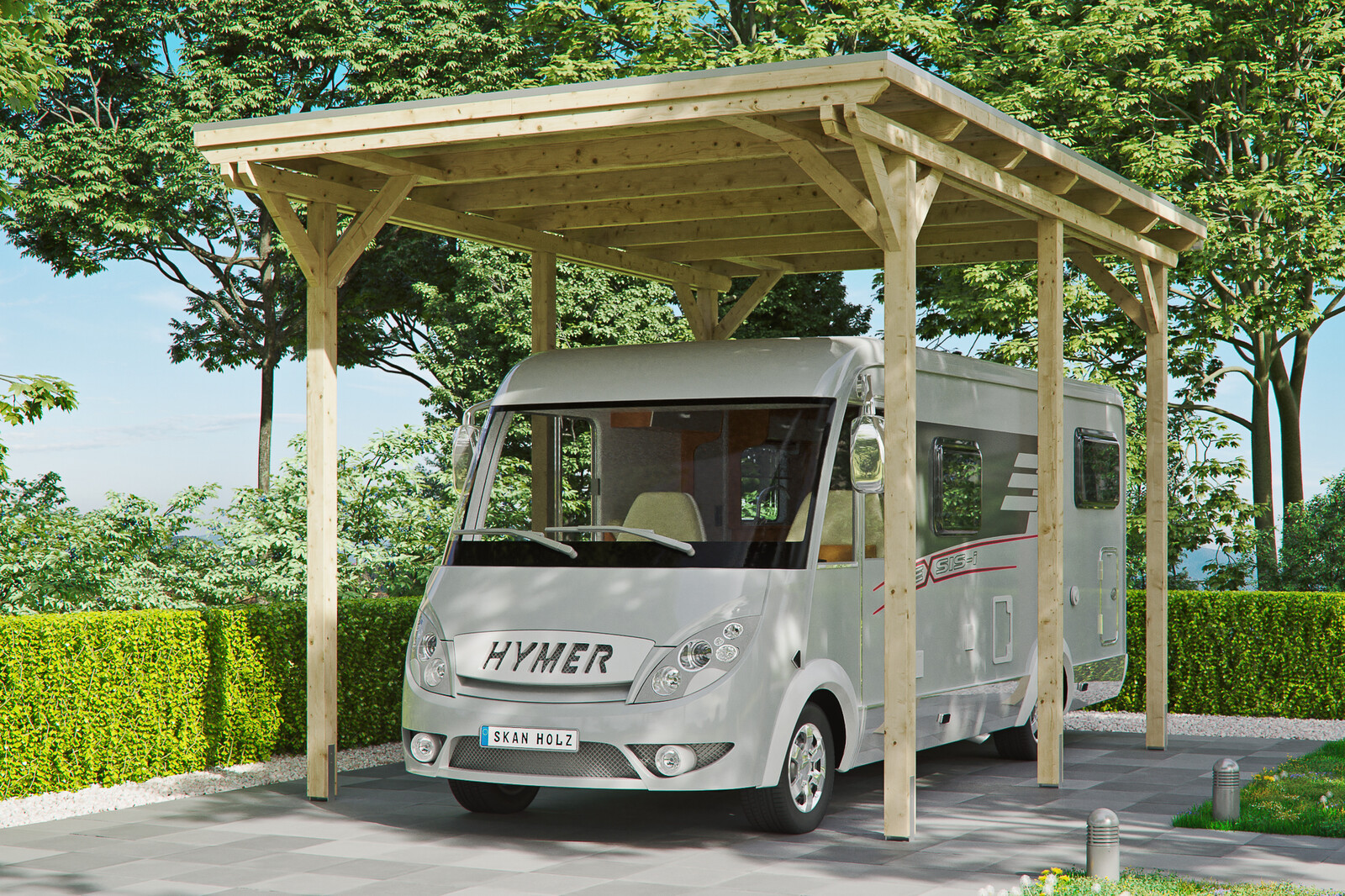 Carport Emsland Caravan 404 x 604 cm, natur