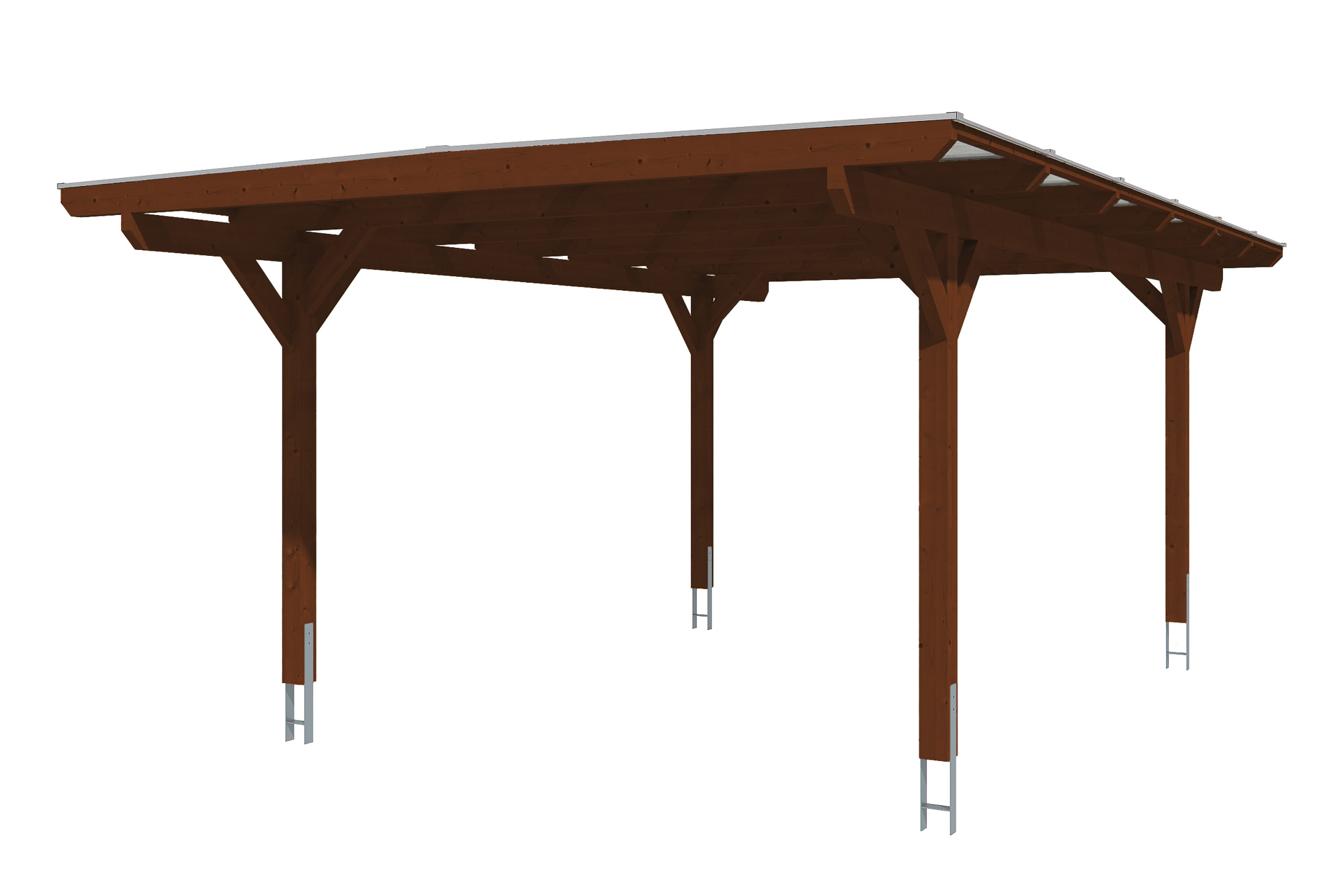 Produktbild: Carport Odenwald 428 x 648 cm, farblich behandelt in nussbaum