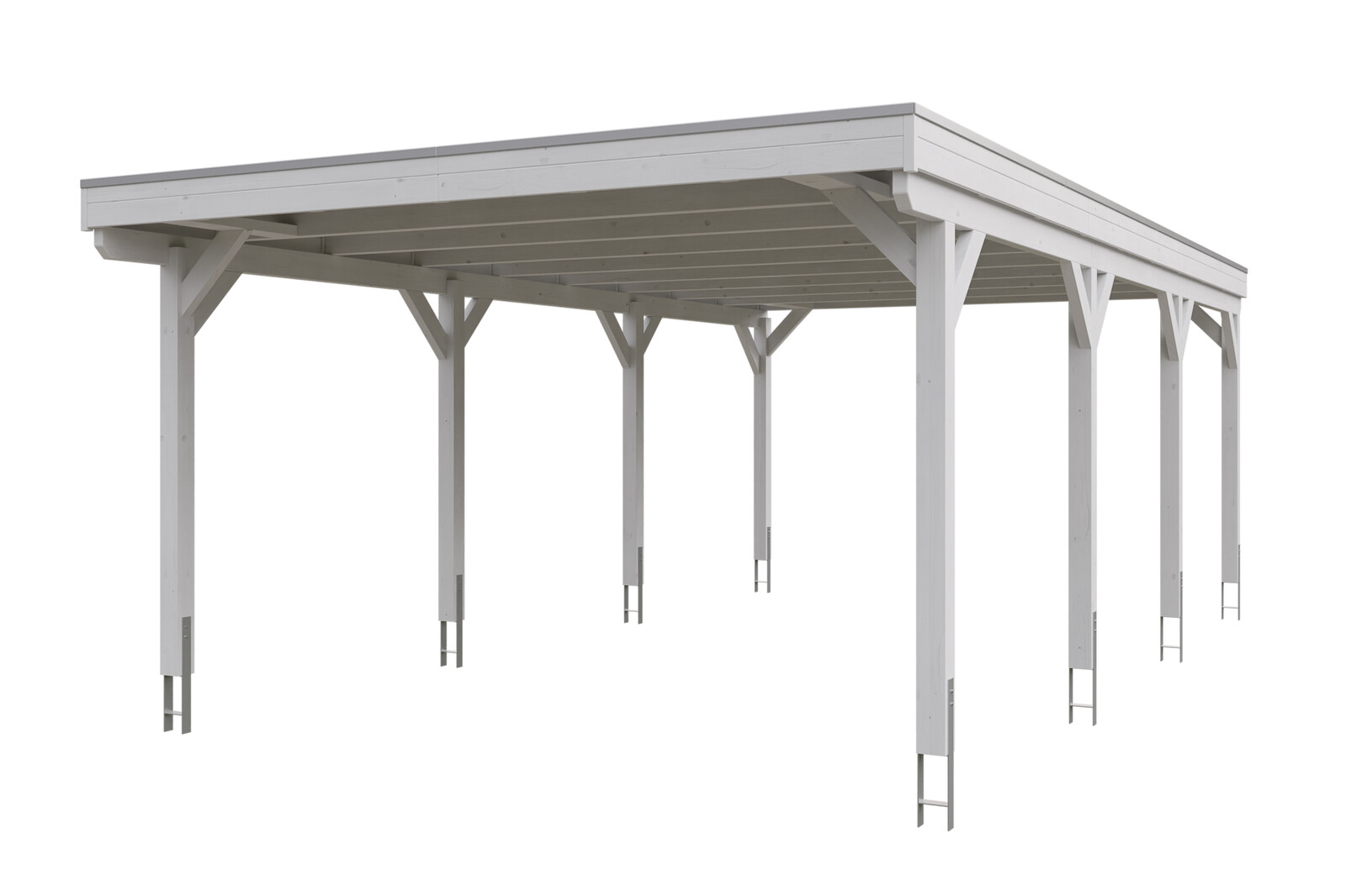 Carport Grunewald 427 x 796 cm mit EPDM-Dach, weiß