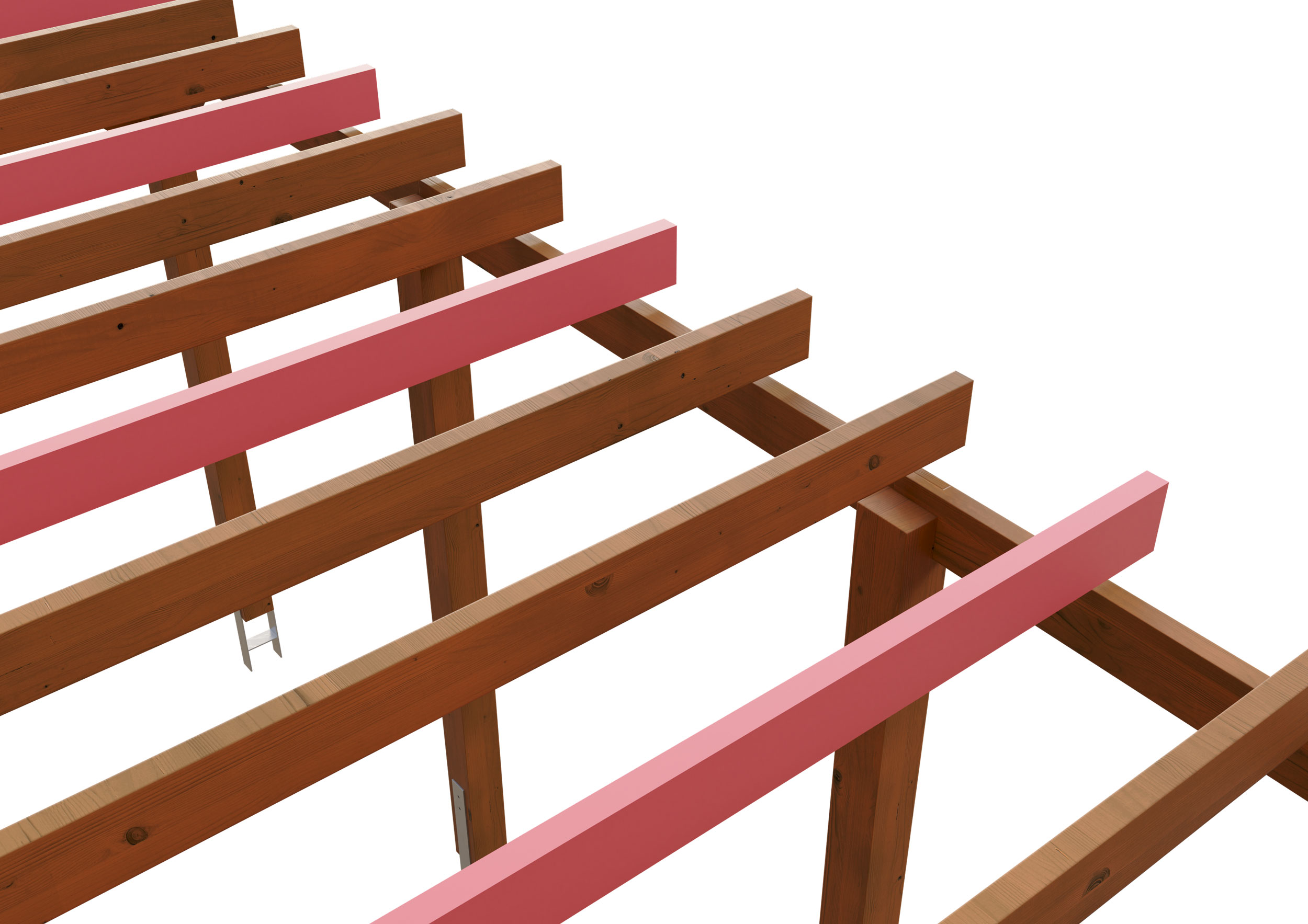 Augmentation de la charge de neige pour carport simple Large, profondeur jusqu'à 741 cm, noyer