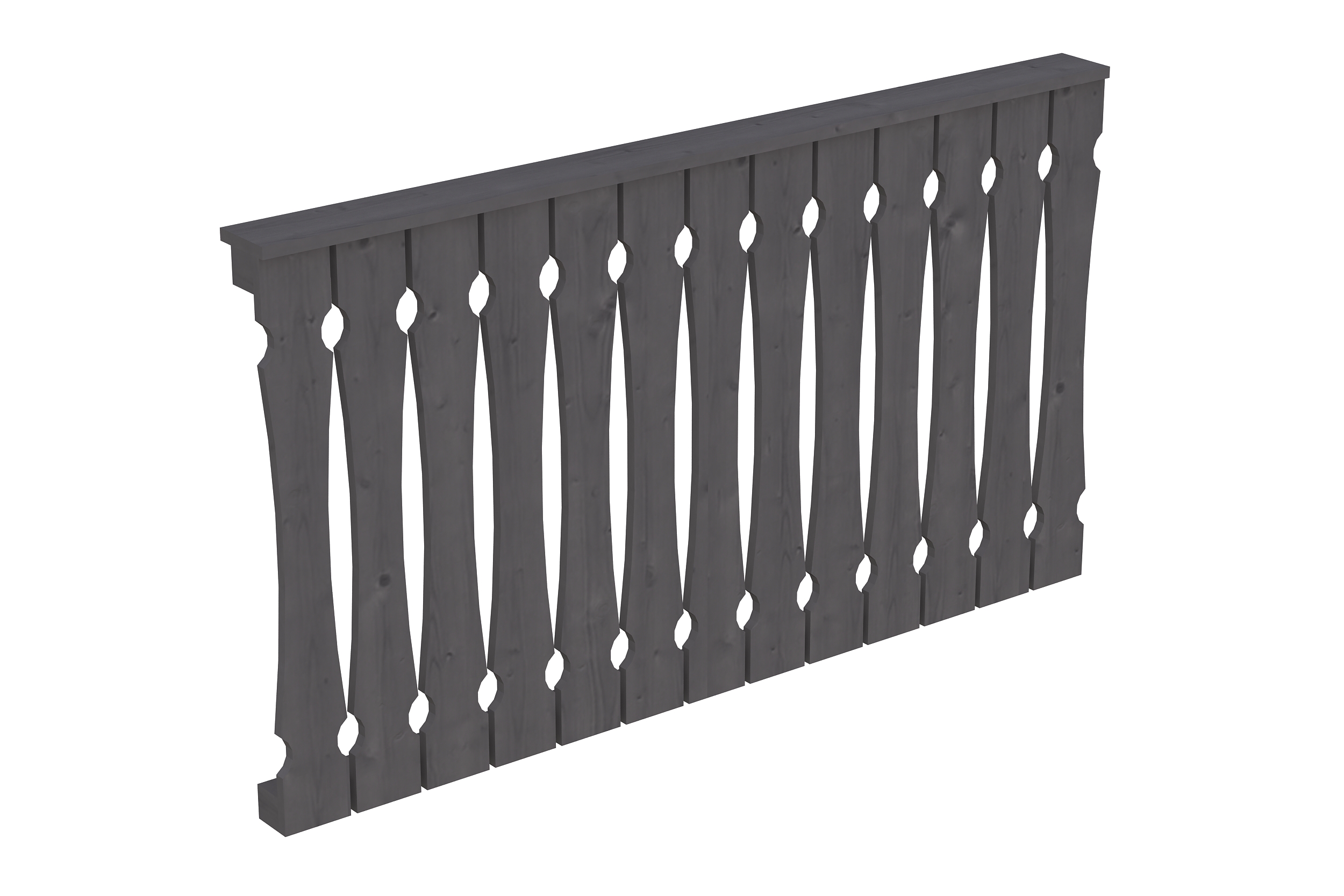 Balustrade balcony siding 170 x 96 cm, spruce, colour pre-treated in slate-grey