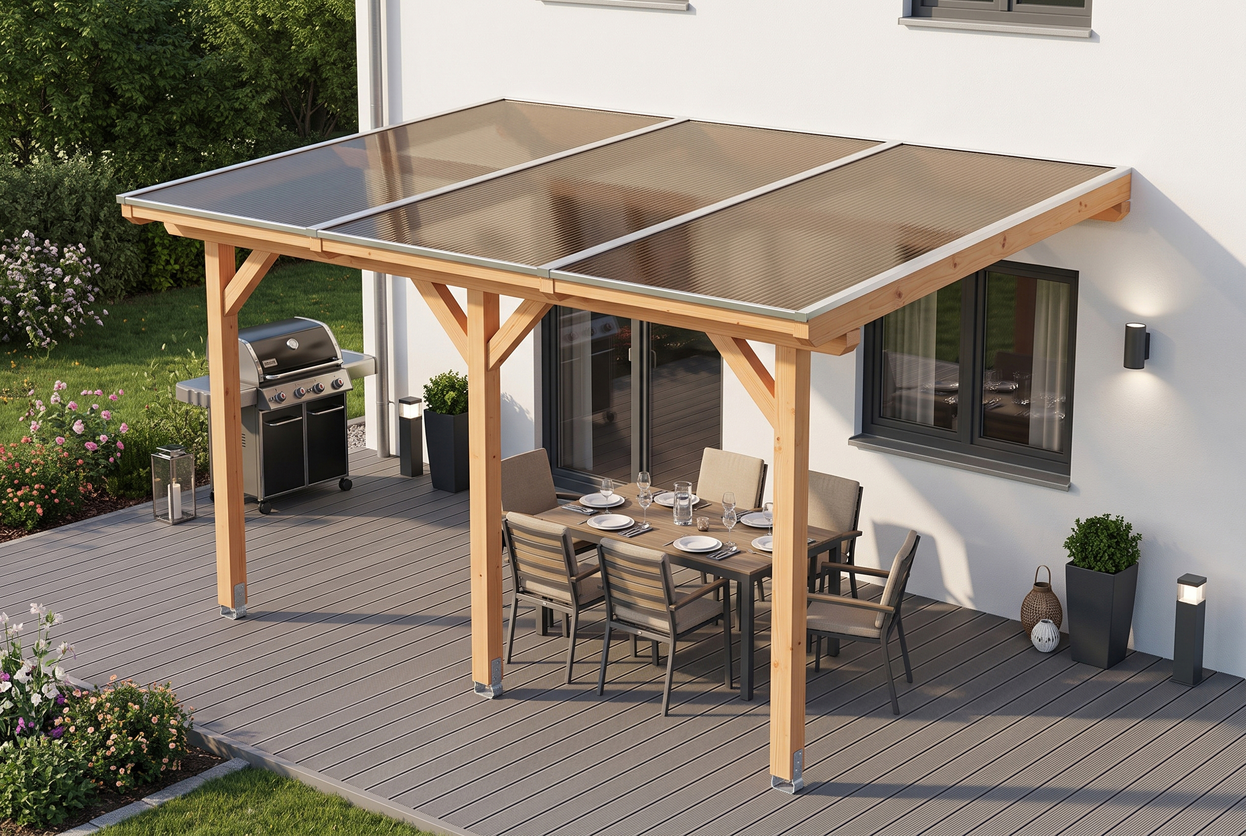 Terrassenüberdachung Rimola 434 x 350 cm, Douglasie, natur