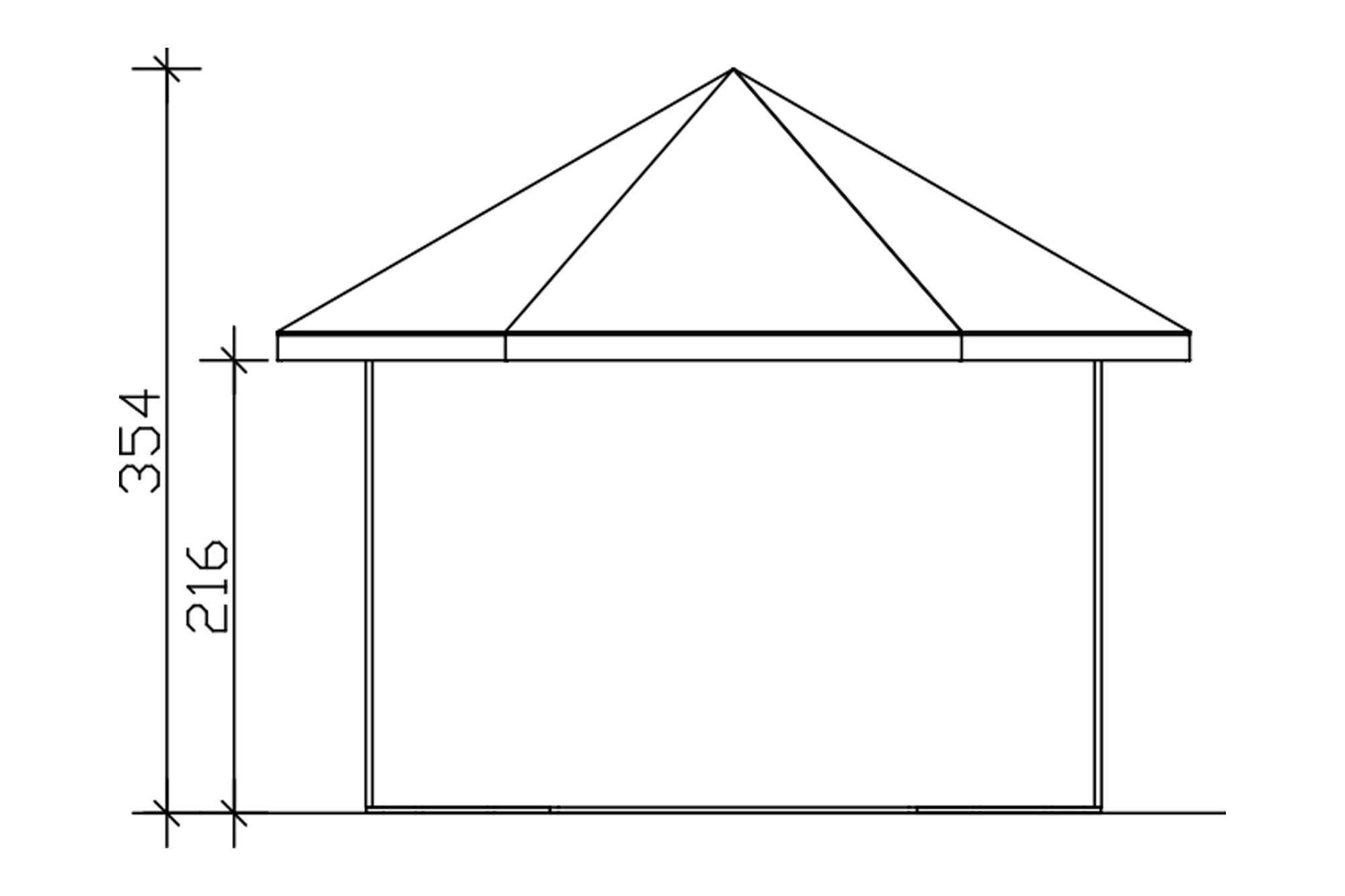Pavillon Almelo 350x303cm, schiefergrau