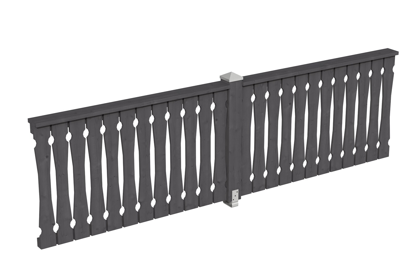 Brüstung Balkonschalung 335 x 96 cm, Fichte, schiefergrau