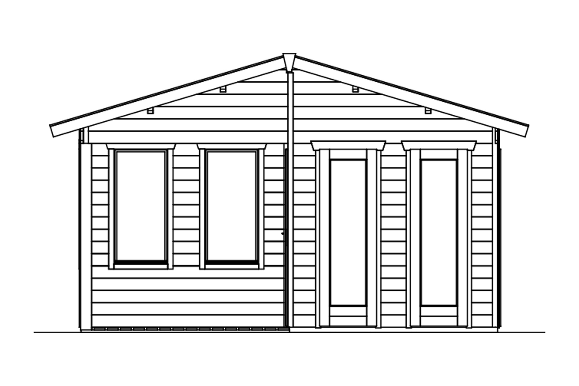 Tuinhuis Utrecht, 460 x 380 cm, onbehandeld