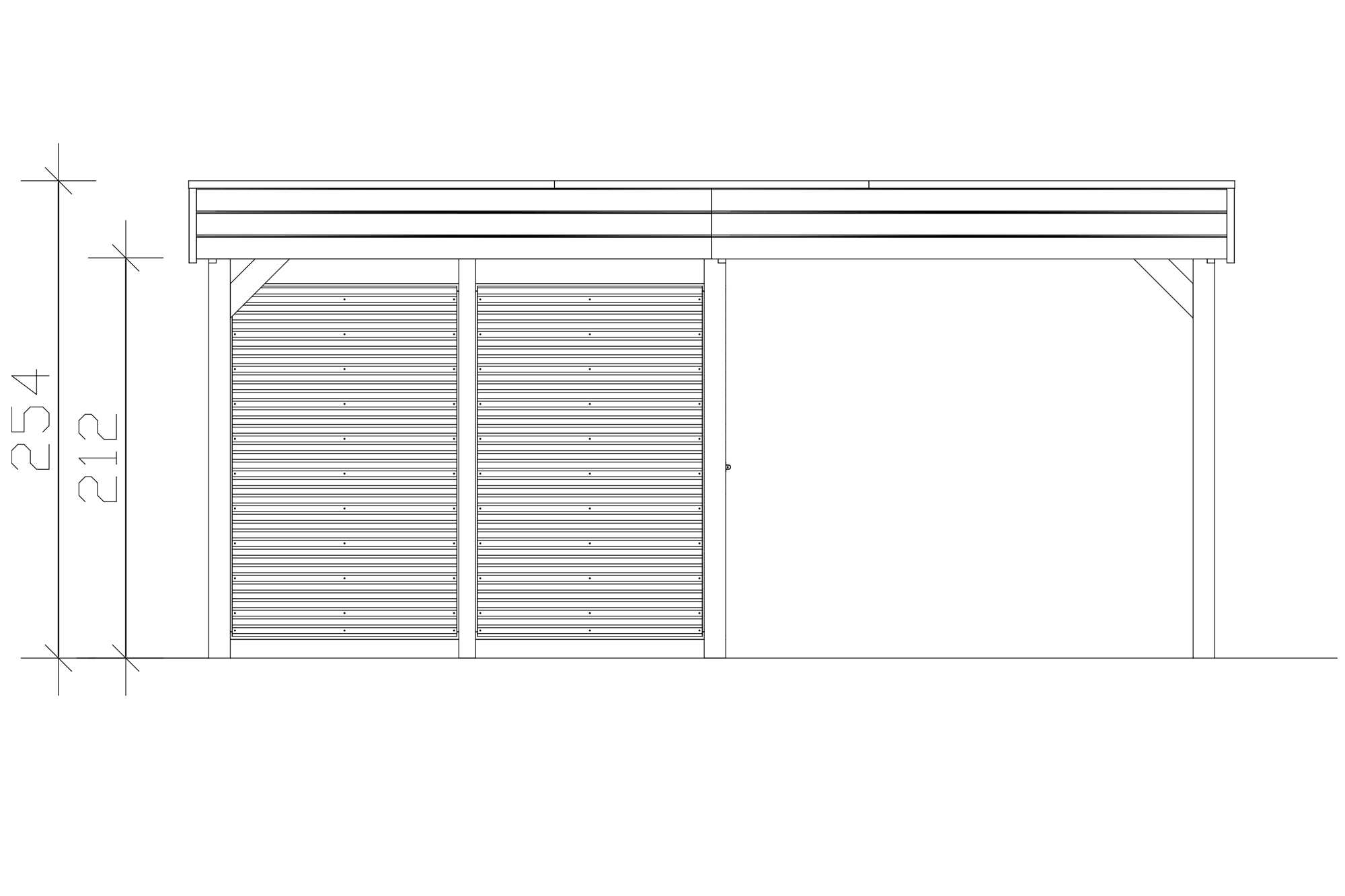 Grafik (Vorderansicht): Carport Friesland Set 14 