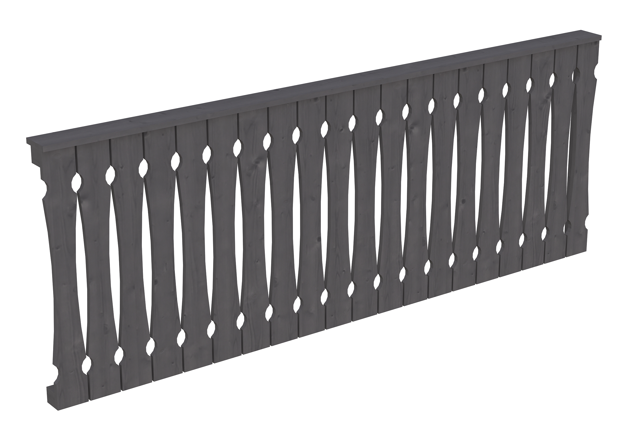 Brüstung Balkonschalung 255 x 96 cm, Fichte, schiefergrau
