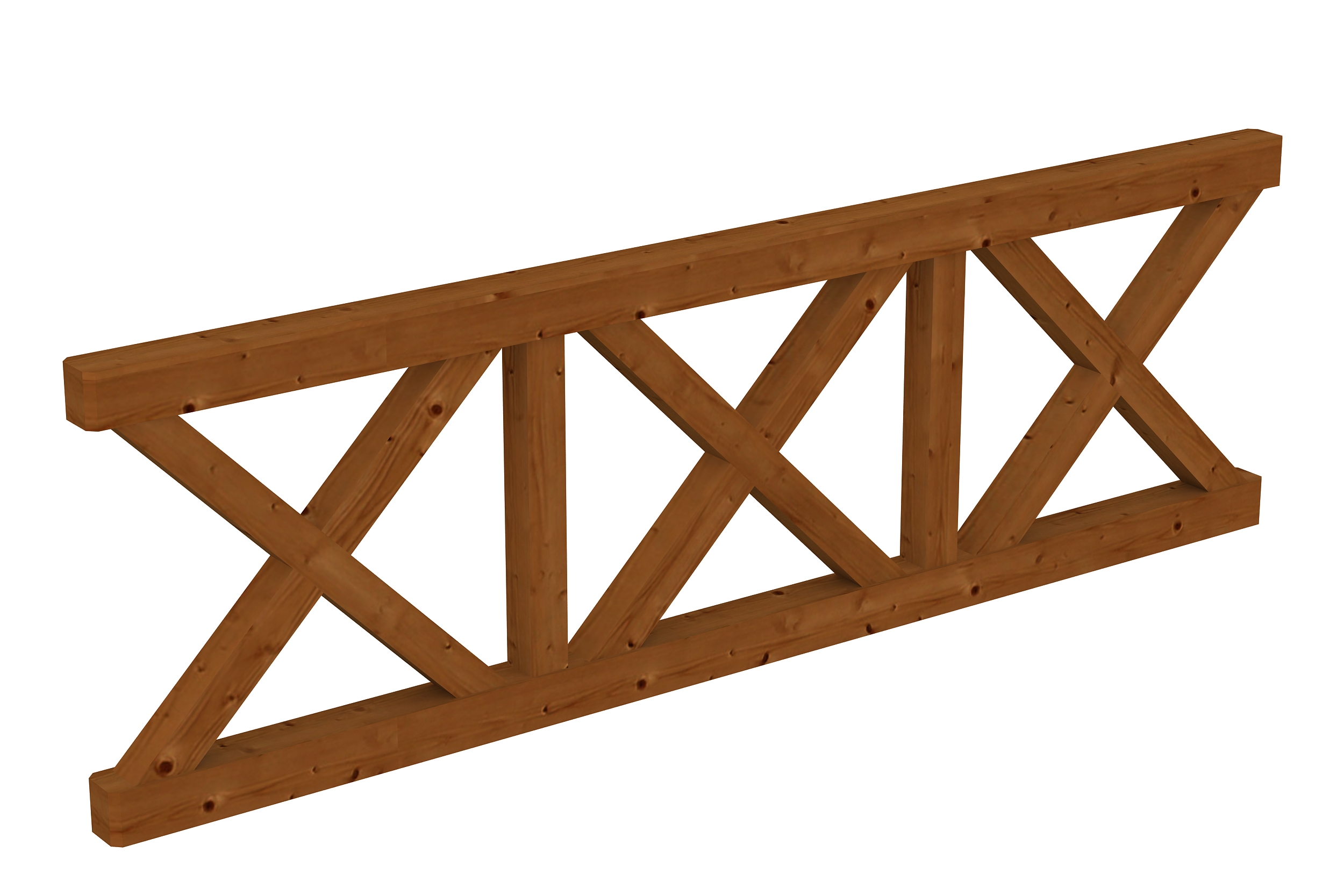 Balustrade St.Andrew`s cross 270 x 84 cm, douglas fir, colour pre-treated in walnut