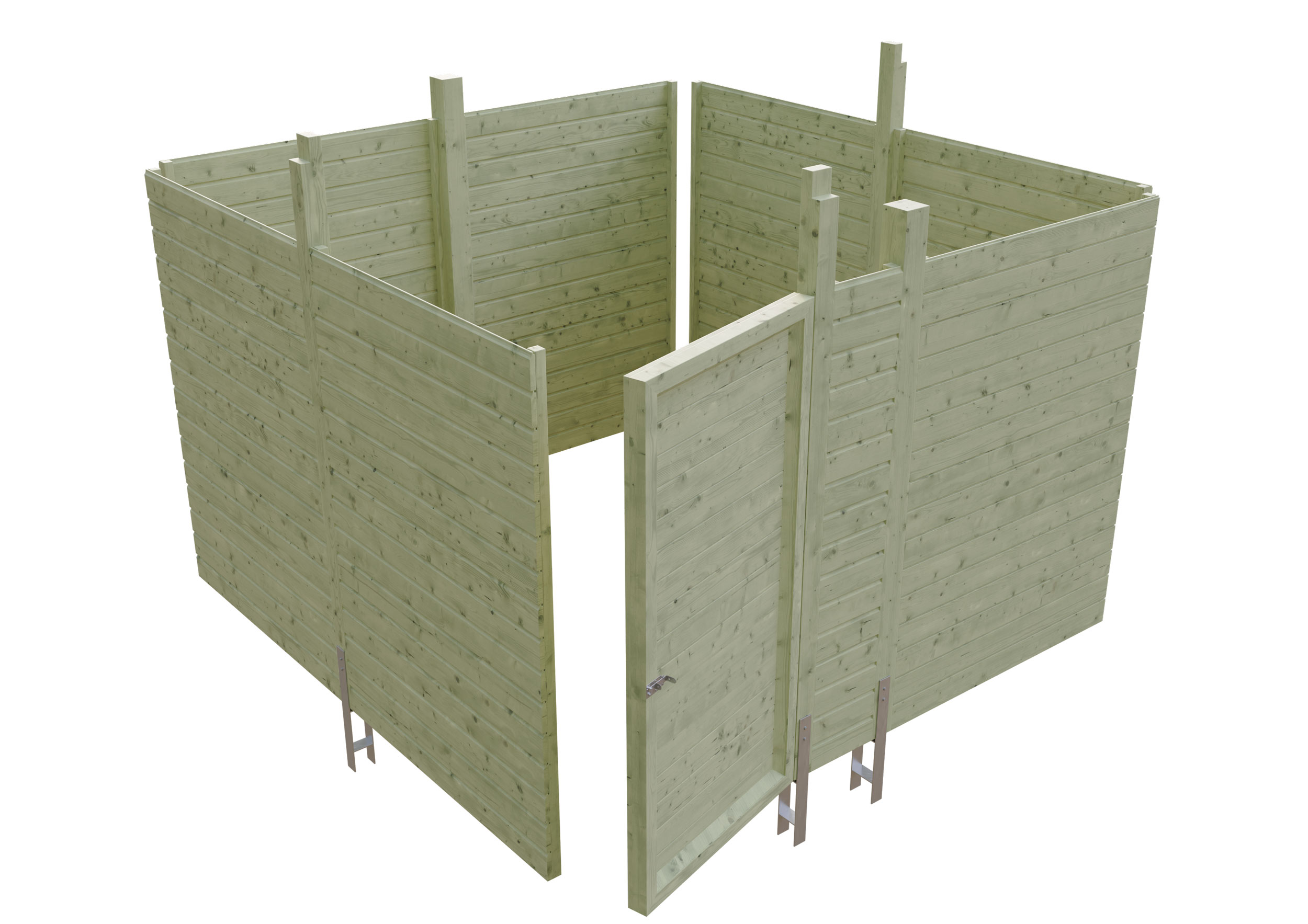 Abstellraum C2, 314x317cm, Profilschalung,  grün imprägniert