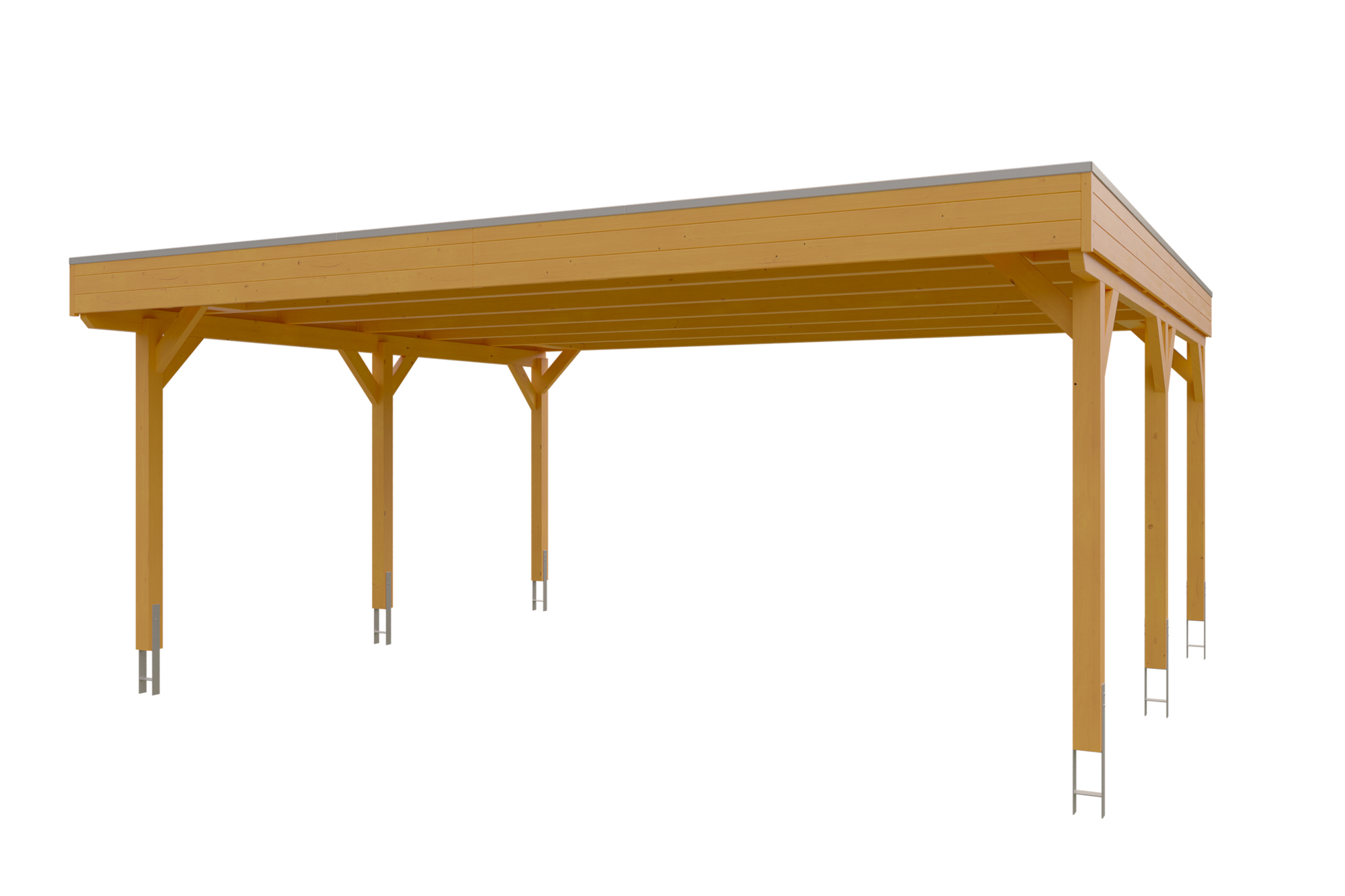 Produktbild: Carport Grunewald 622 x 554 cm, farblich behandelt in eiche hell