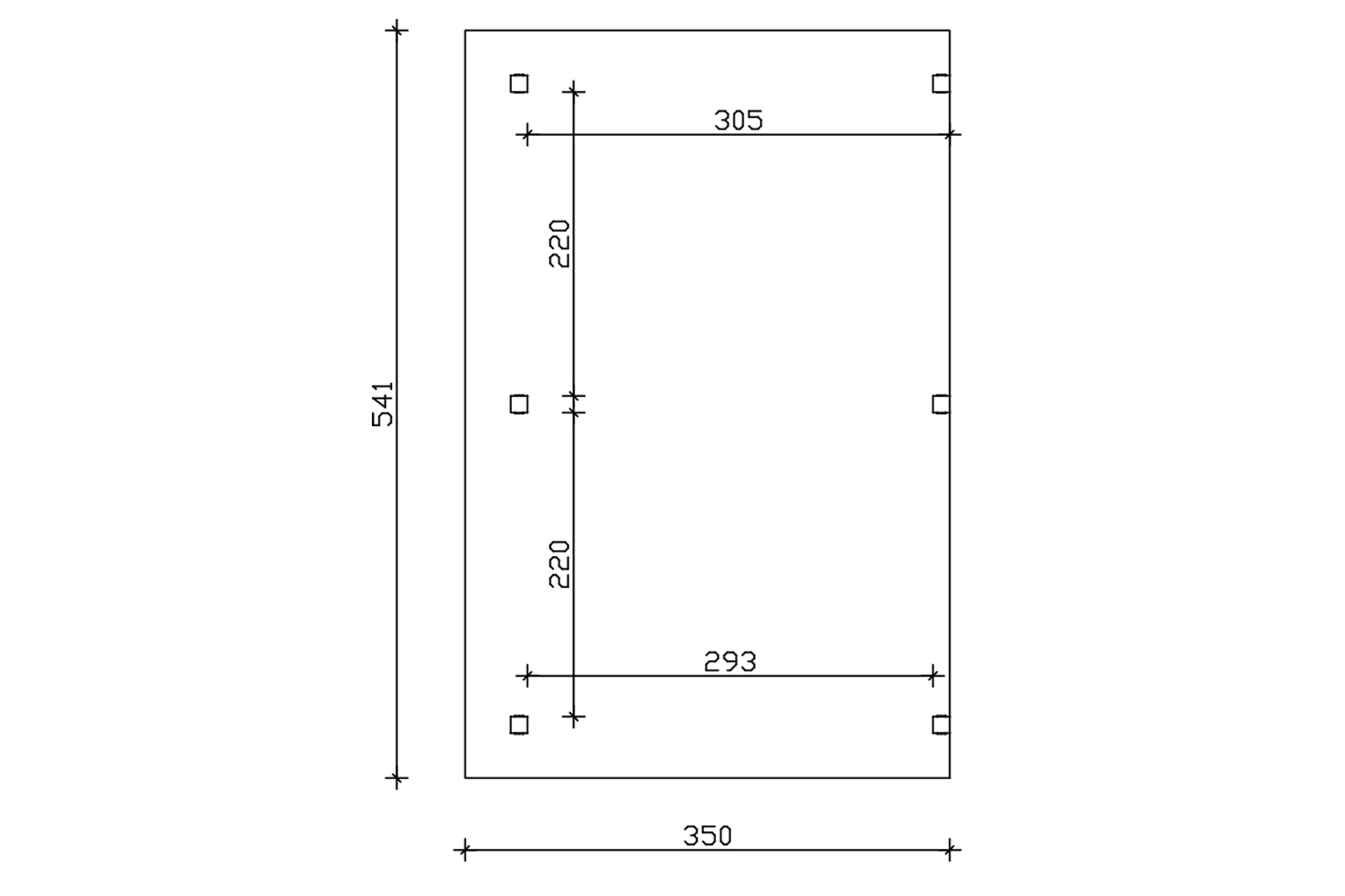 Grafik (Grundriss): Terrassenüberdachung Siena 541x350 cm