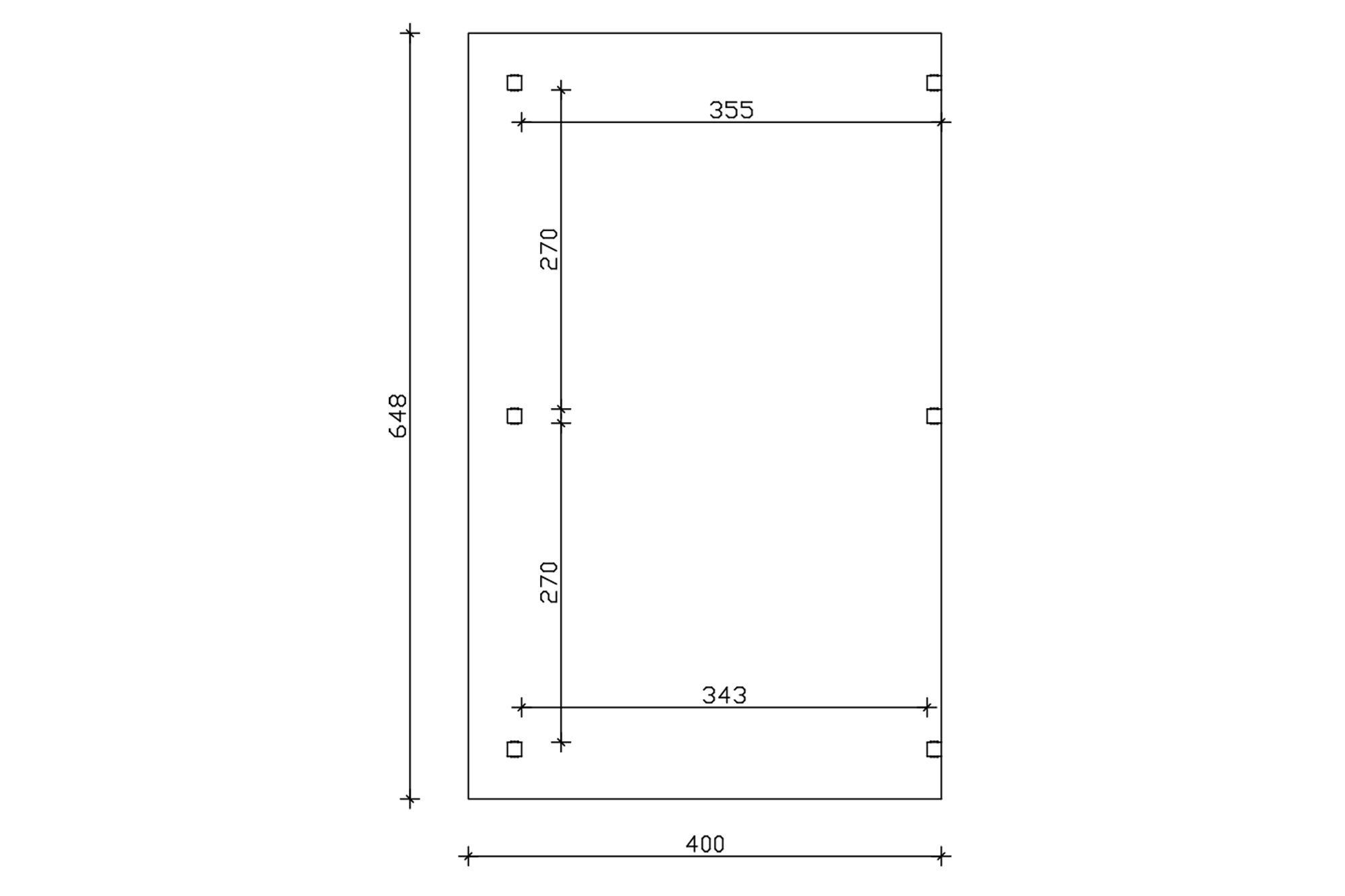 Grafik (Grundriss): Terrassenüberdachung Siena 648x400 cm
