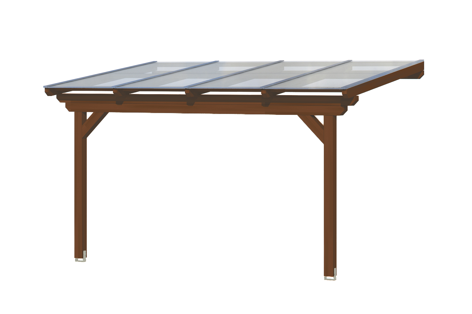 Terrace roof Ancona 434 x 400 cm, glulam, colour pre-treated walnut
