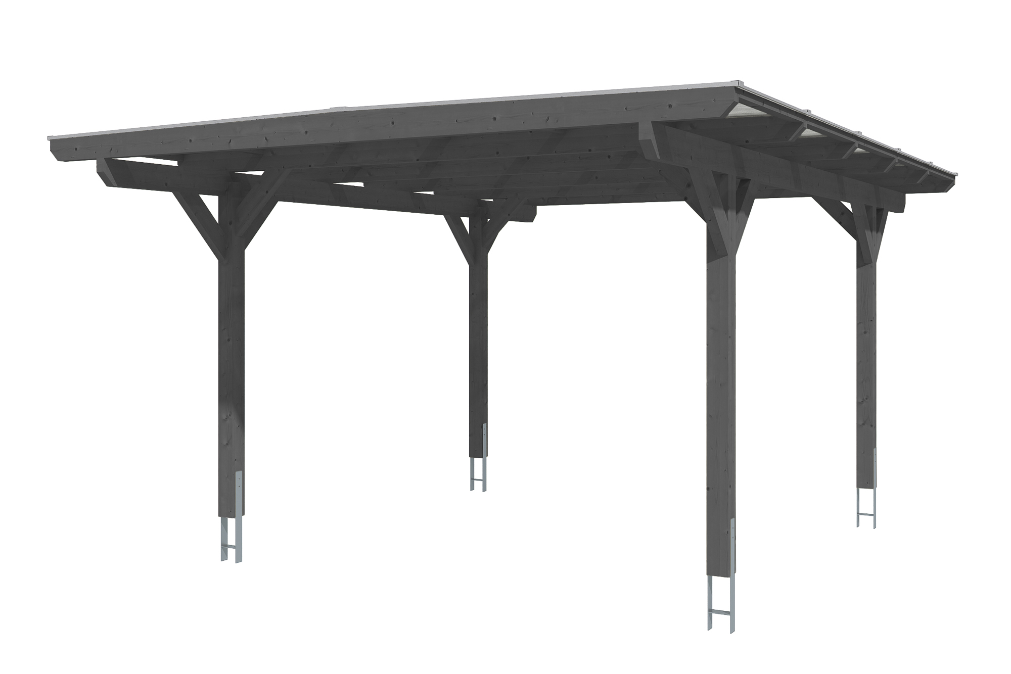 Produktbild: Carport Odenwald 428 x 541 cm, farblich behandelt in schiefergrau