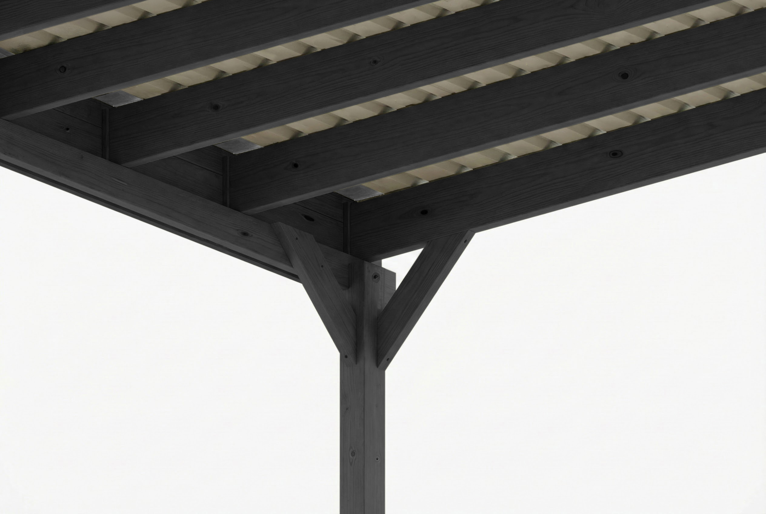 Carport Friesland Set C, 546 x 555 cm, mit Seiten- und Rückwand, schiefergrau