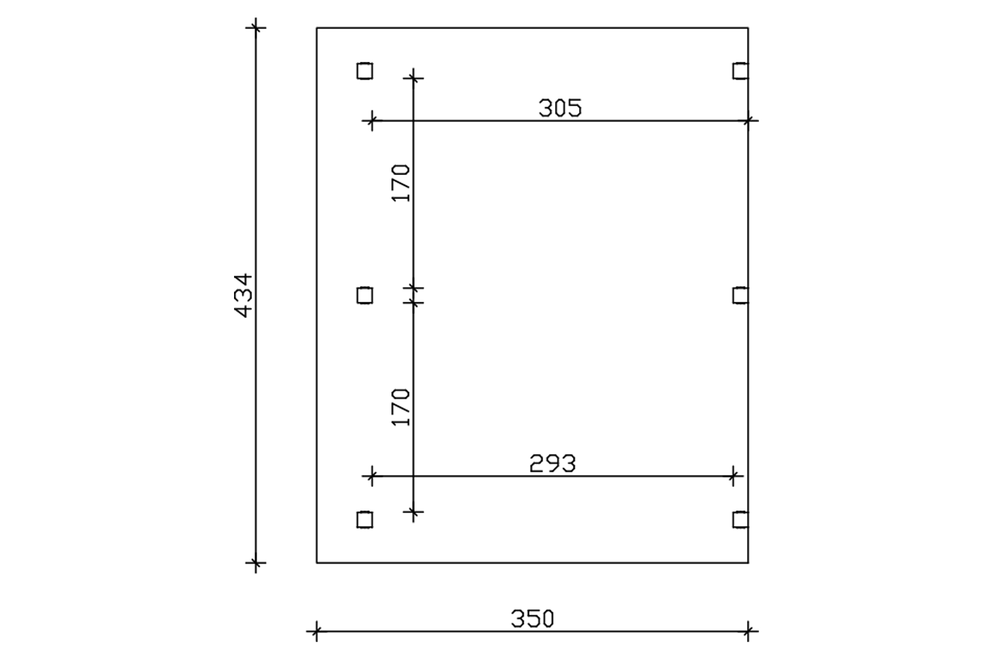 Grafik (Grundriss): Terrassenüberdachung Siena 434x350 cm