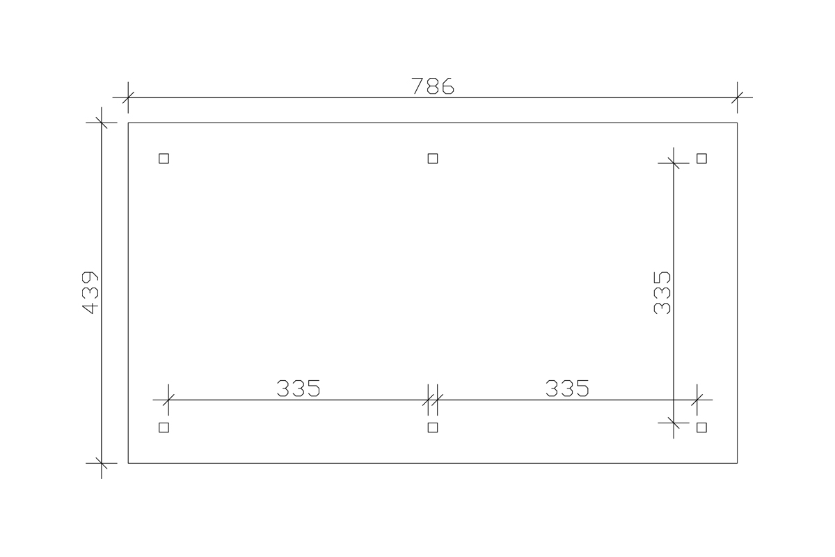 Grafik (Grundriss): Pavillon Orleans 439 x 786 cm