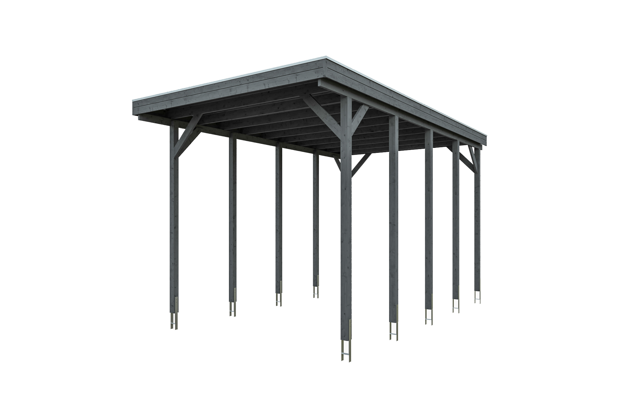 Produktbild: Carport Friesland Caravan 397 x 708 cm, farblich behandelt in schiefergrau