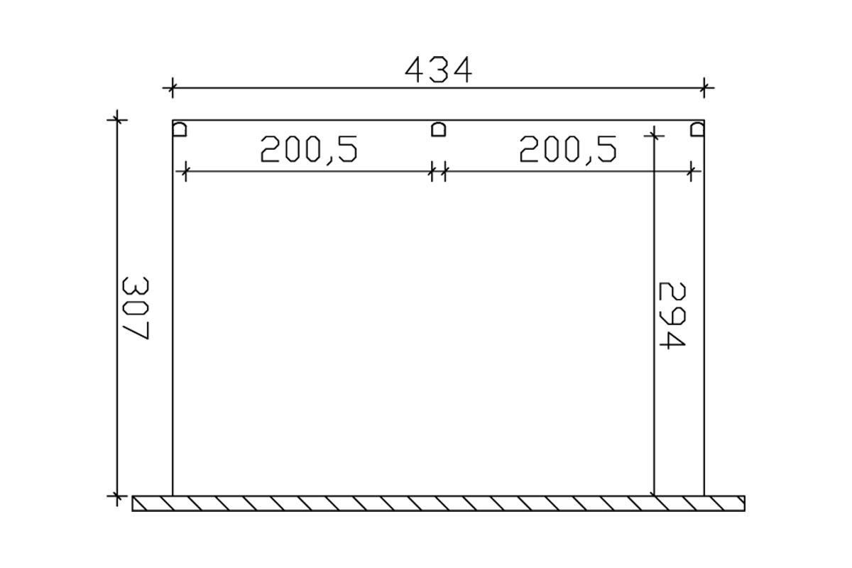 Pergola adossée MONZA 434x307cm, aluminium thermolaqué, thermolaqué blanc RAL 9016