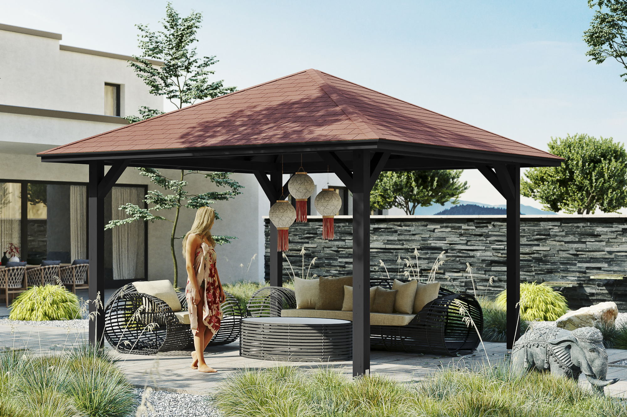 Ambientebild: Pavillon Cannes 2, farblich behandelt in anthrazit