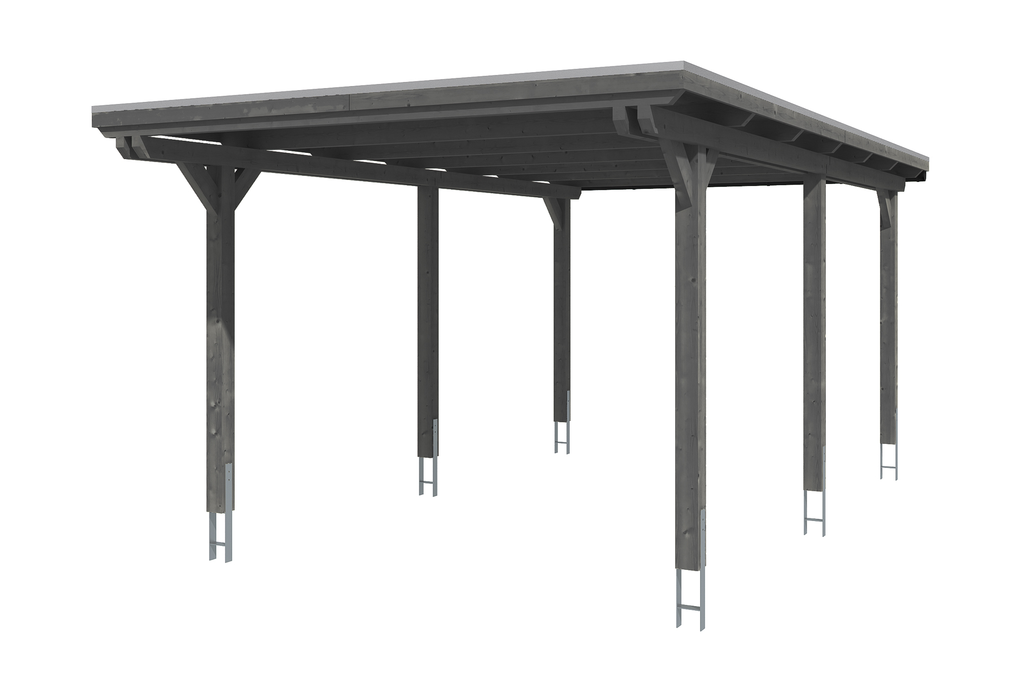 Carport Emsland 354 x 604 cm mit EPDM-Dach, schiefergrau