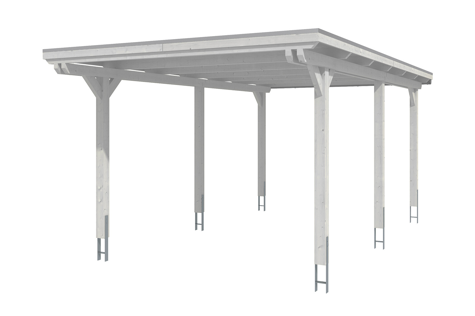 Carport Emsland 354 x 604 cm mit Aluminiumdach, weiß