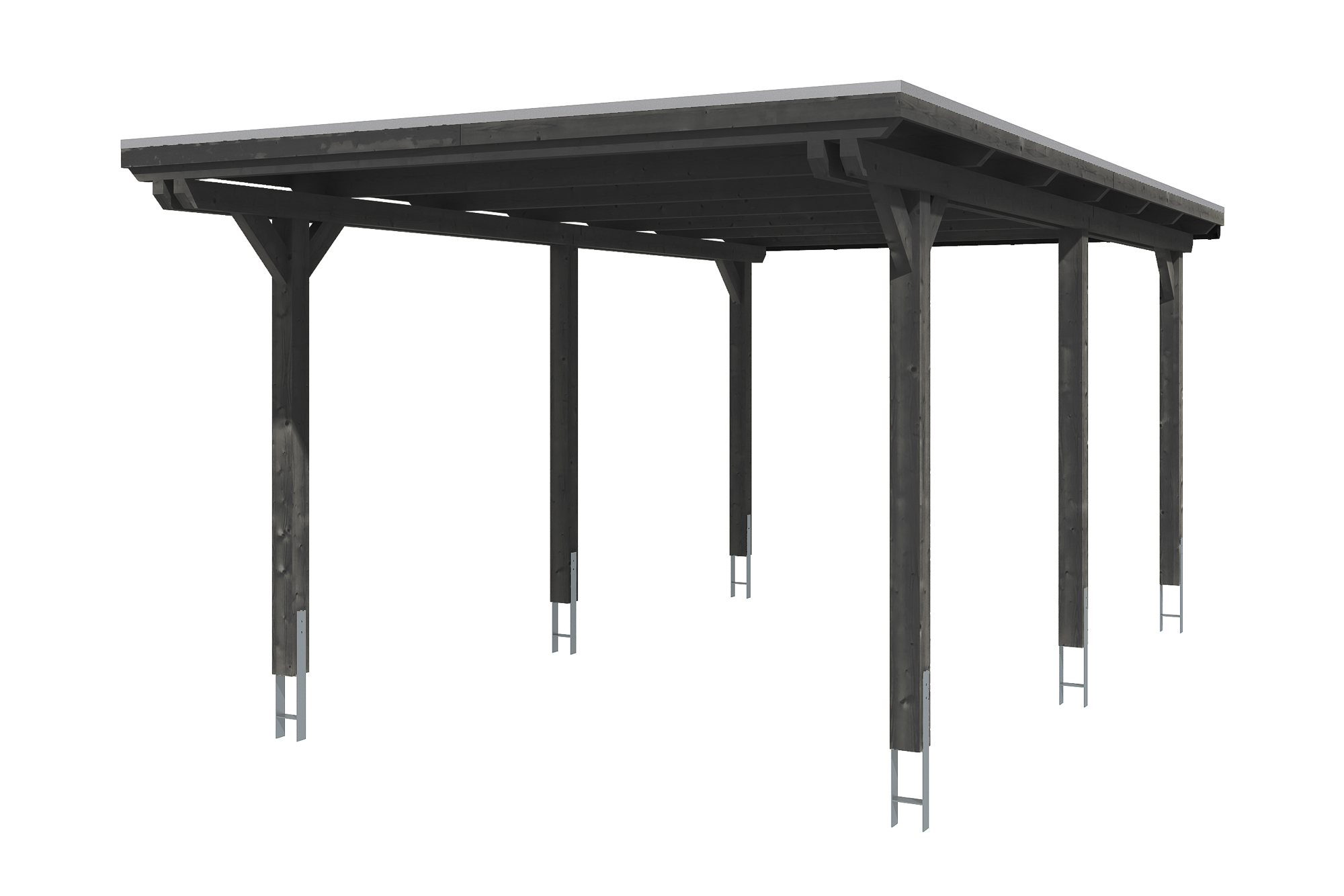 Produktbild: Carport Emsland 354 x 604 cm, farblich behandelt in anthrazit