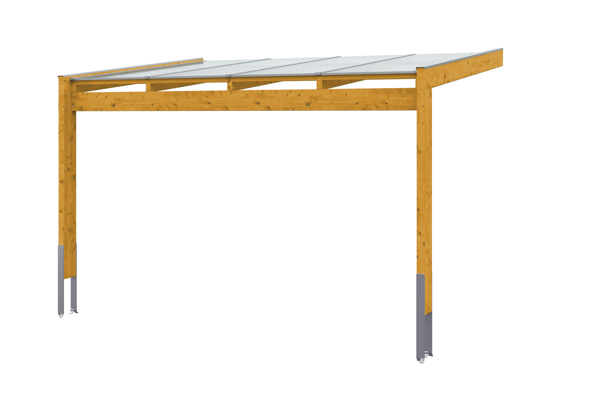 Produktbild: Terrassenüberdachung Novara, Breite 450x309 cm, farblich behandelt farblich behandelt in eiche hell