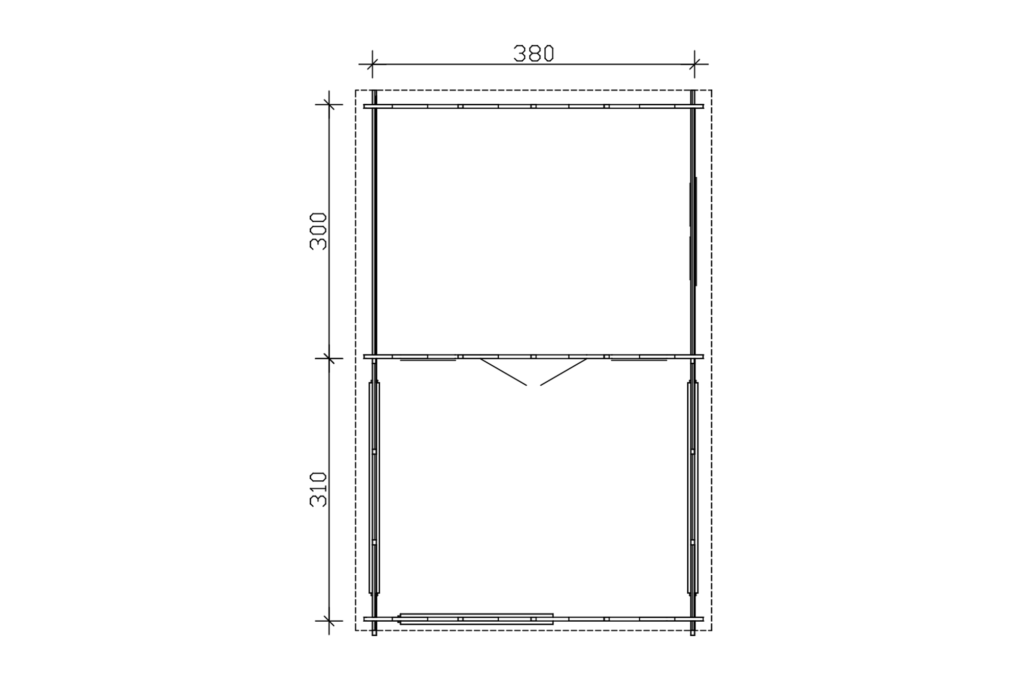 Tuinhuis Holmestrand, 45mm 380 x 610 cm, onbehandeld