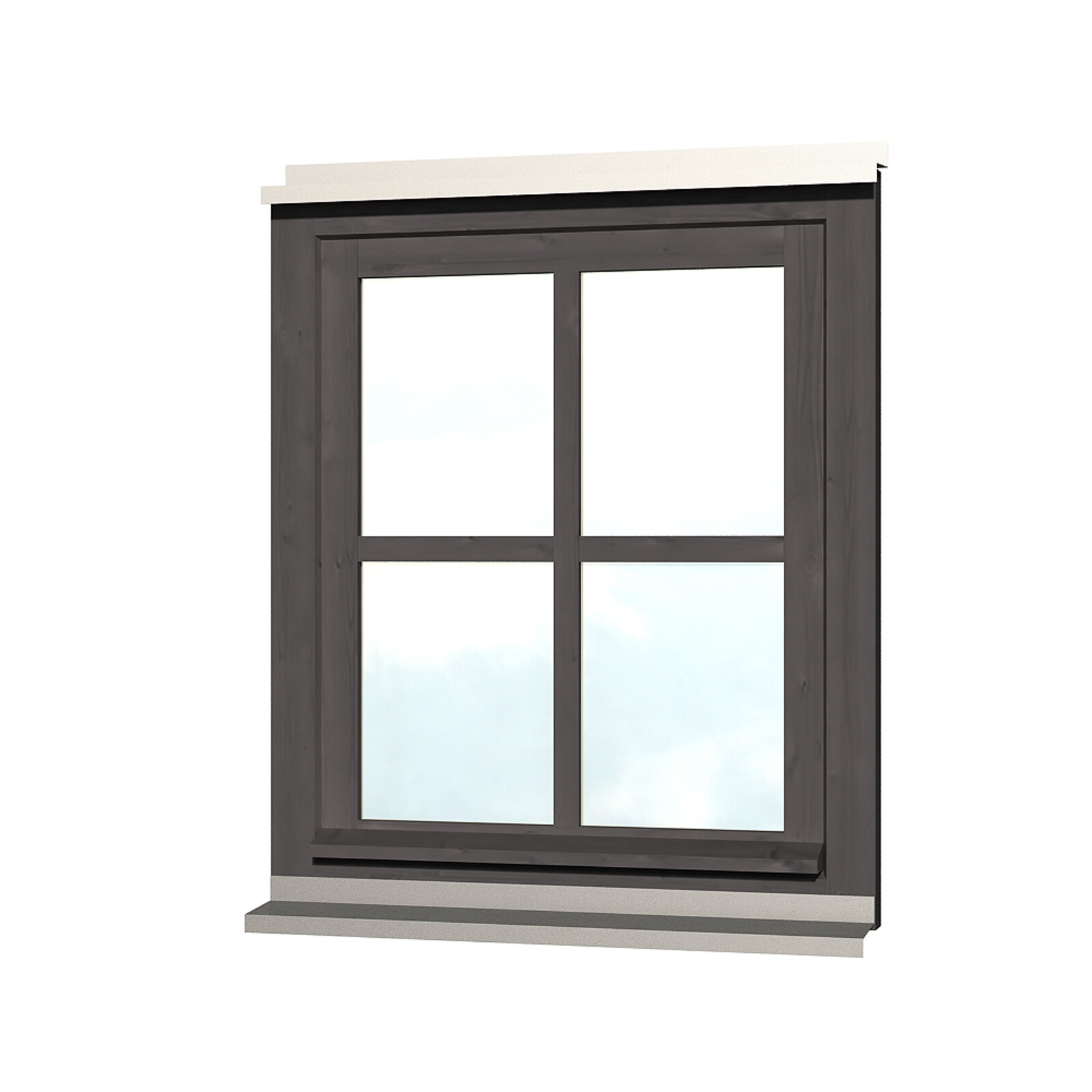 Single window for Carports 69,1 x 82,1 cm, colour pre-treated in slate-grey