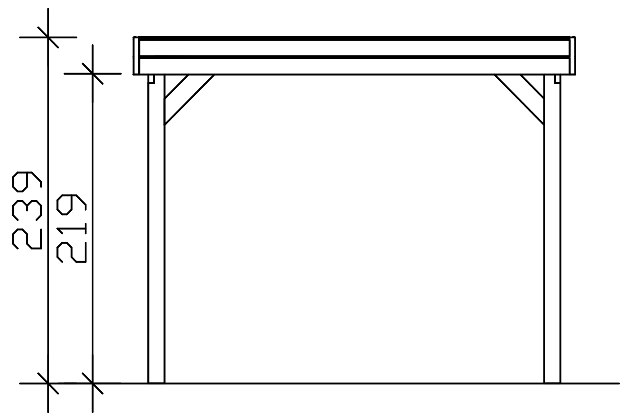 Carport Friesland 320 x 708 cm, avec panneaux de toit en acier, gris ardoise