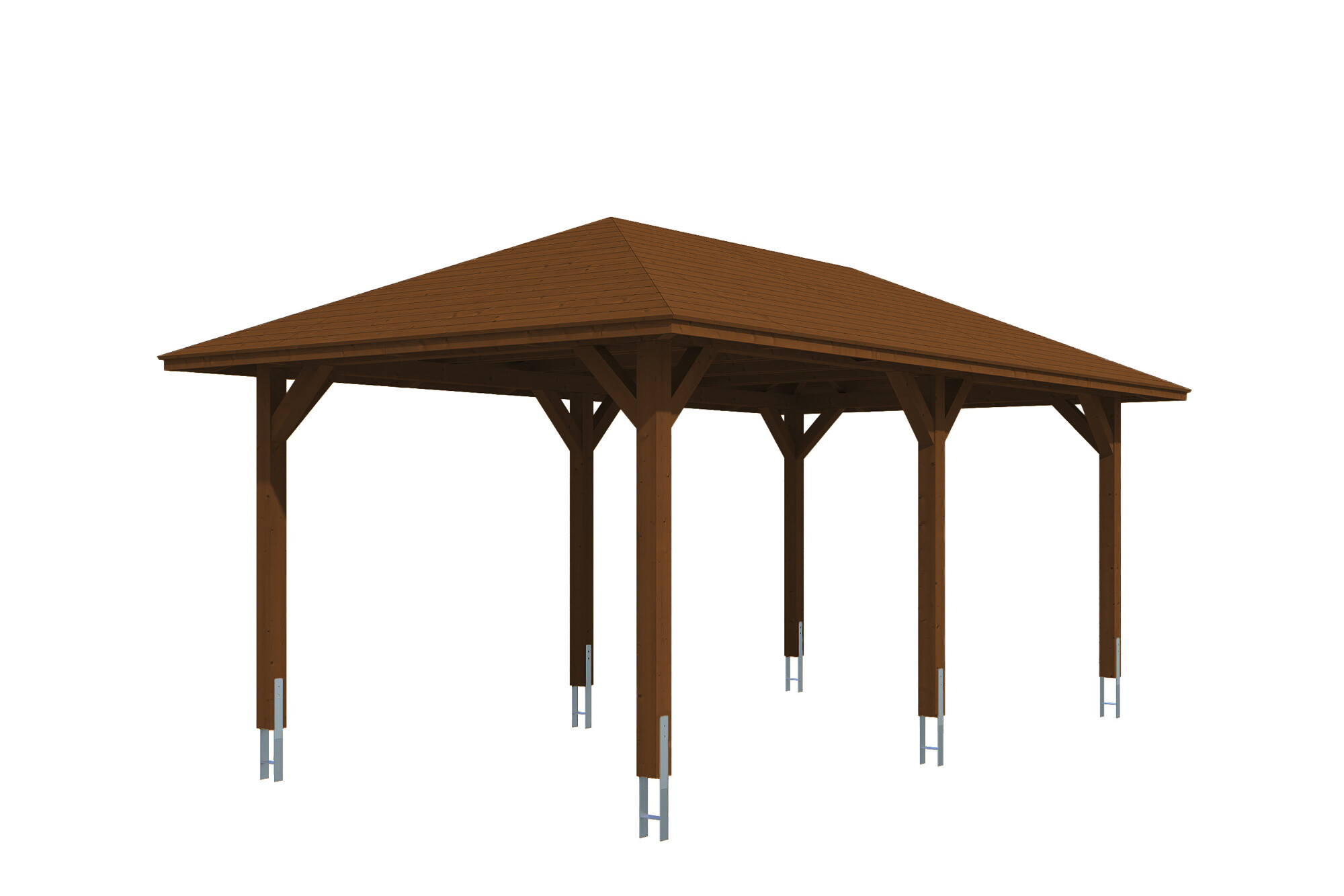 Carport Taunus 374 x 656 cm, nussbaum