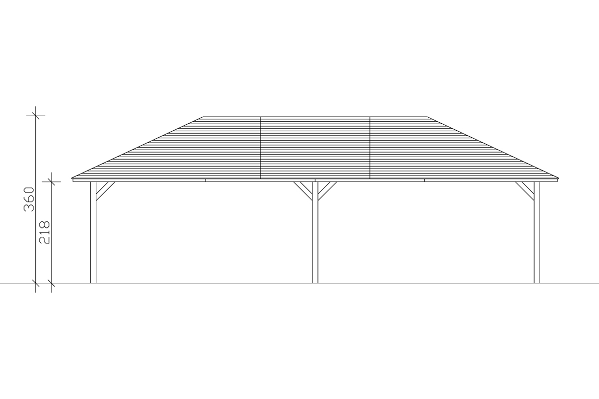 Grafik (Vorderansicht): Pavillon Orleans 569 x 1046 cm