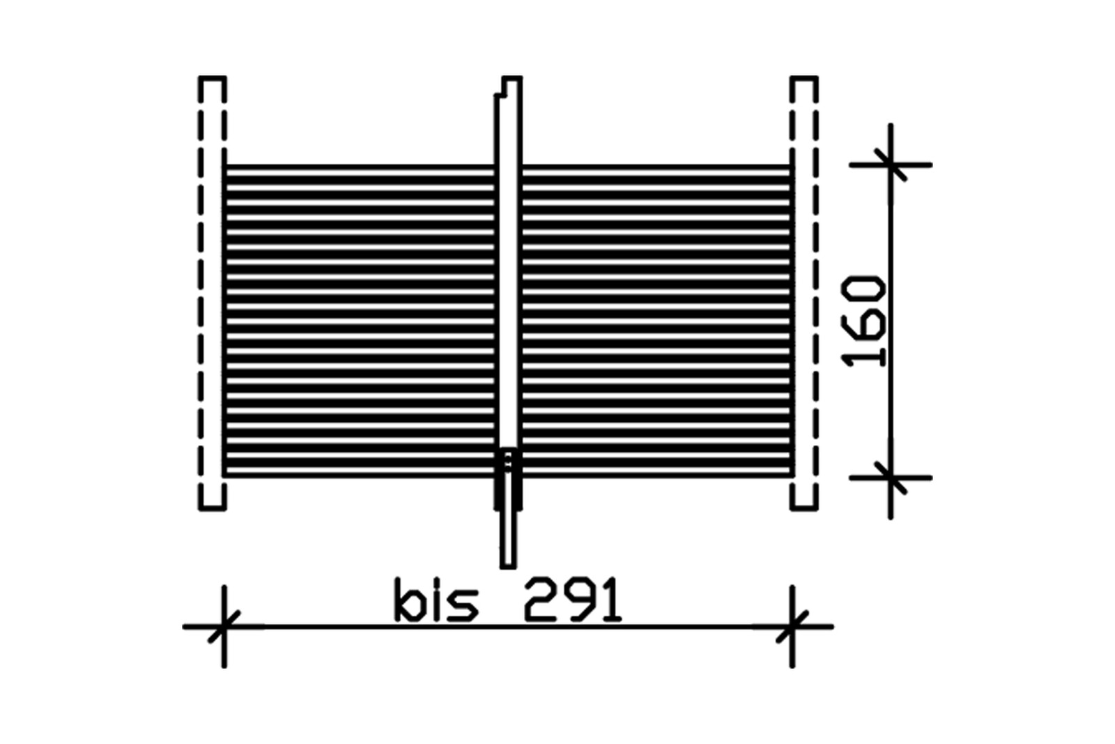 Backwall for caport Spessart 291 x 160 cm, untreated