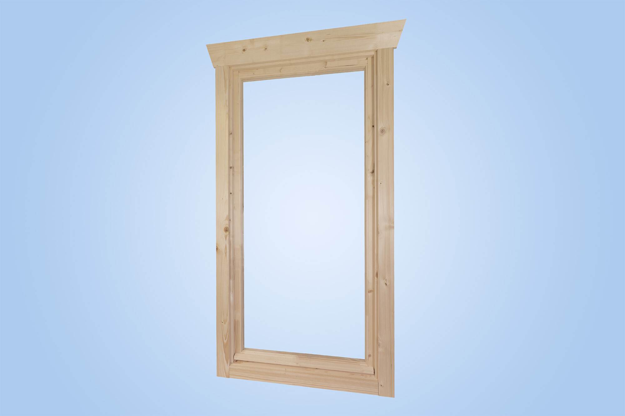 Single window, left hinge 57,5x123,5cm, 45mm, untreated