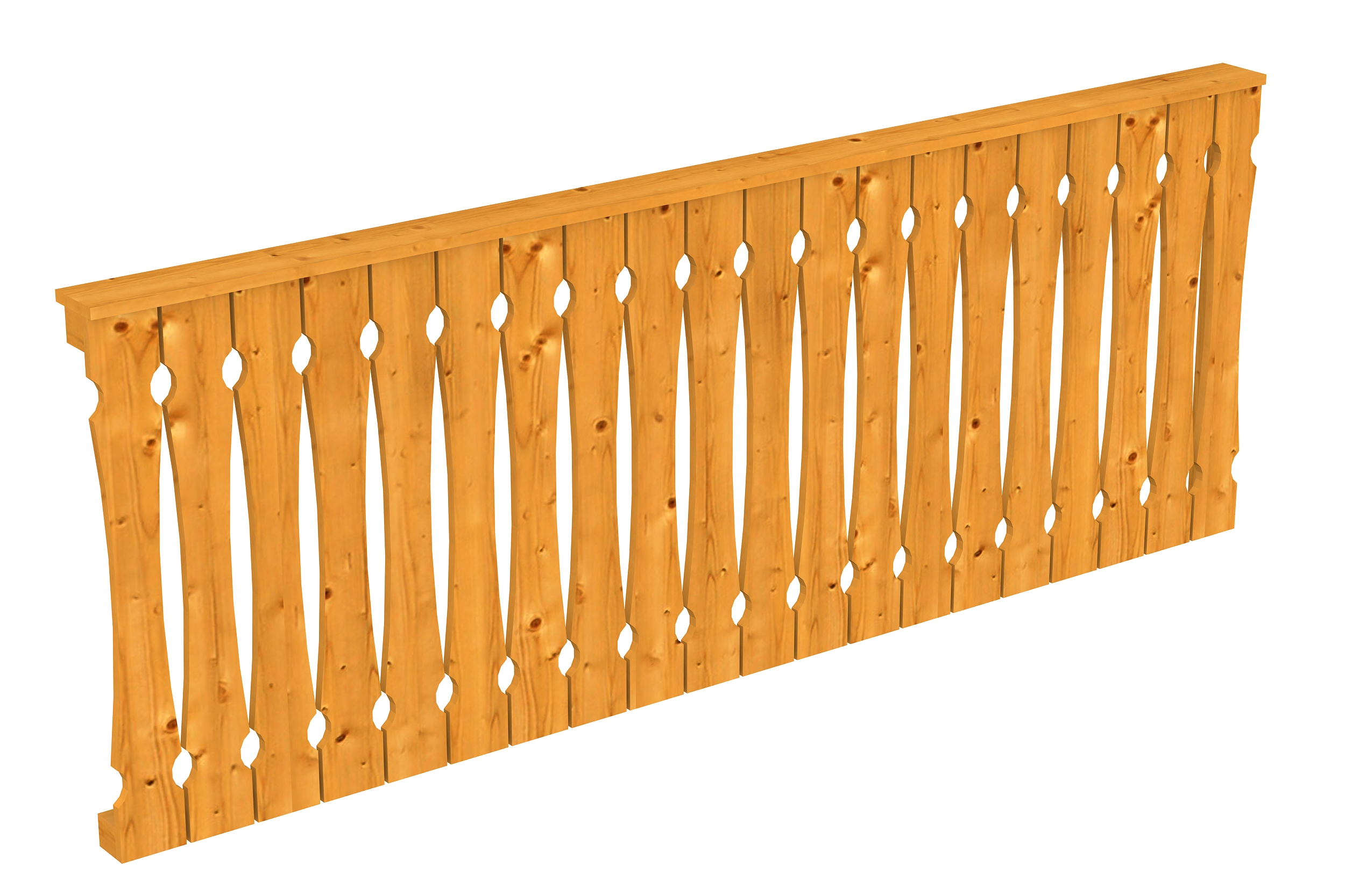 Brüstung Balkonschalung 255 x 96 cm, Fichte, eiche hell