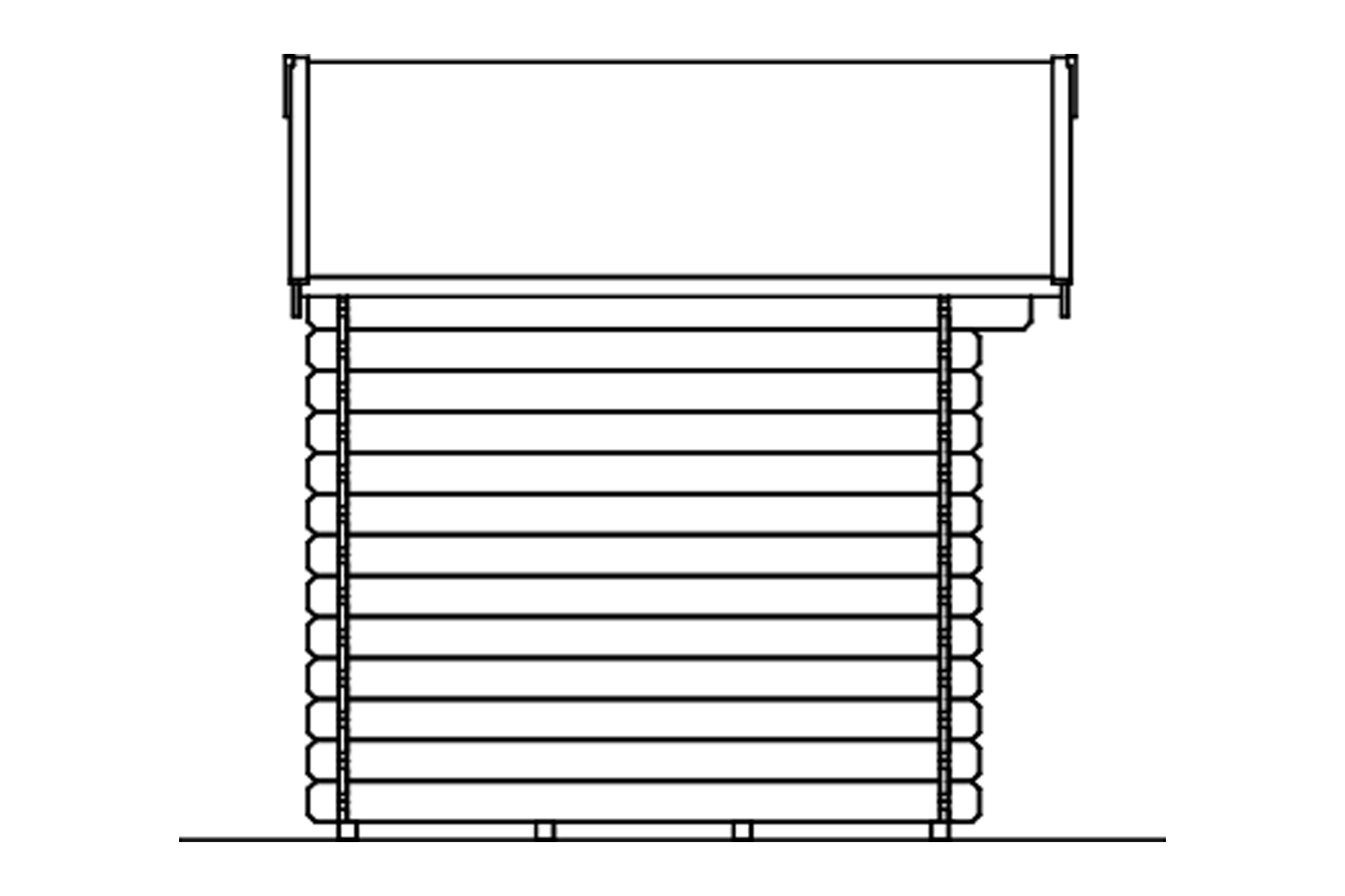 Tuinhuis Palma 1, 28mm 250 x 200 cm, onbehandeld