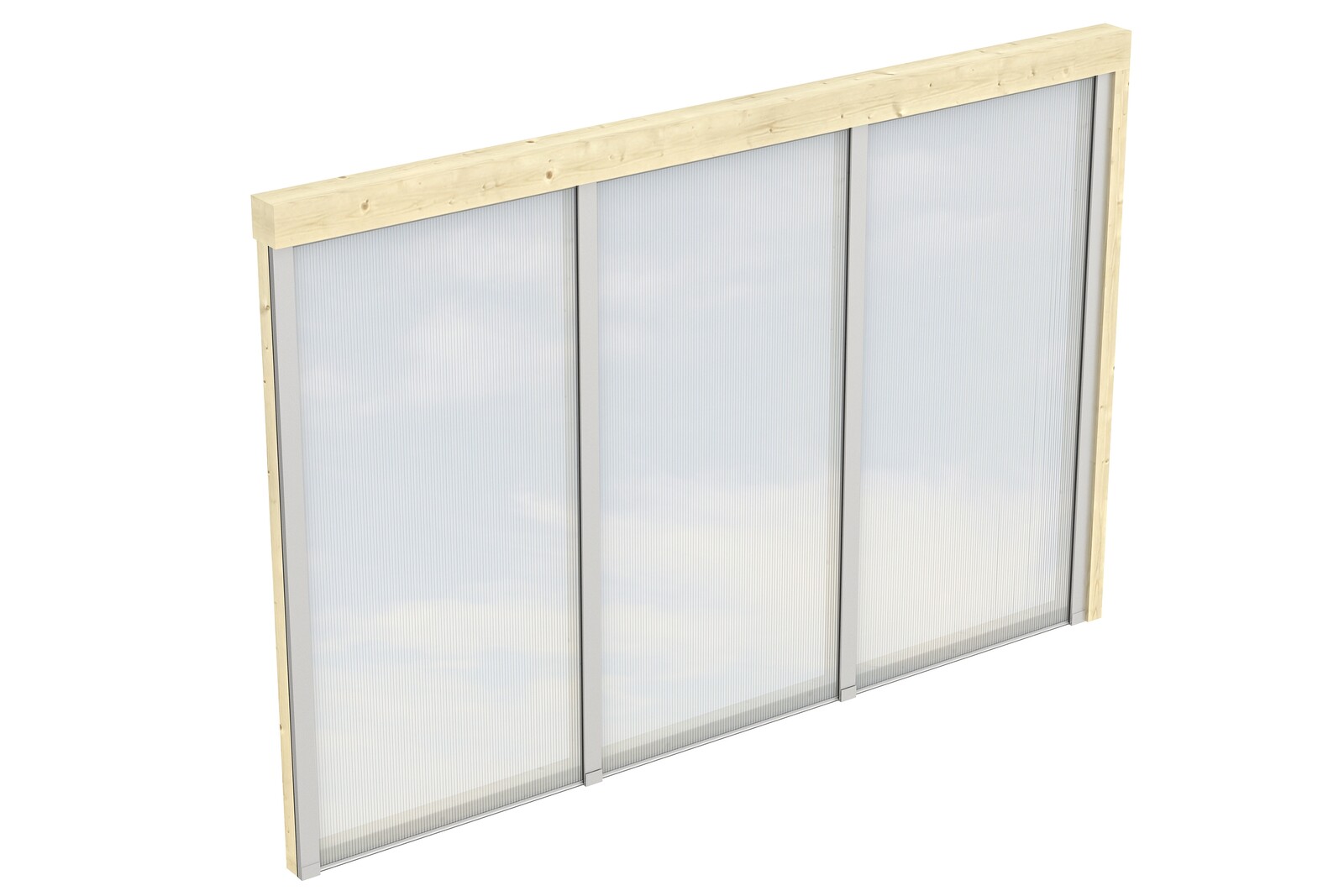 Seitenwand m. Polycarbonatplatten 305 x 200 cm, Fichte, natur