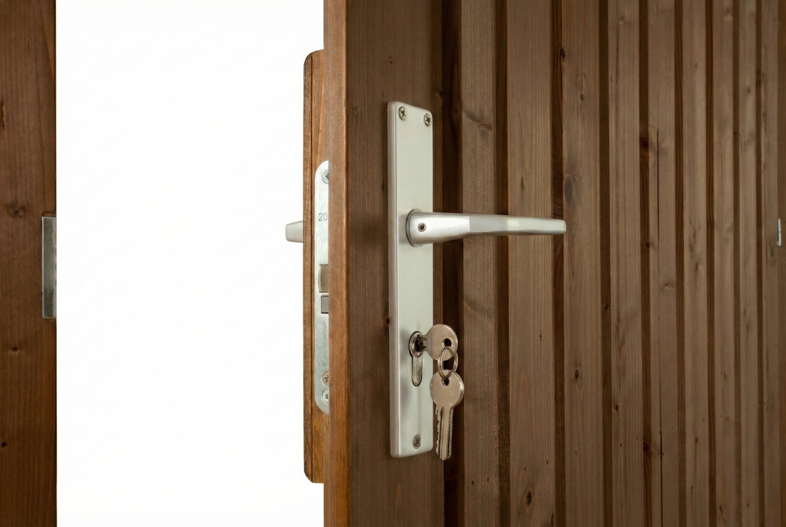 Single door for carports 98 x 198 cm, colour pre-treated in walnut